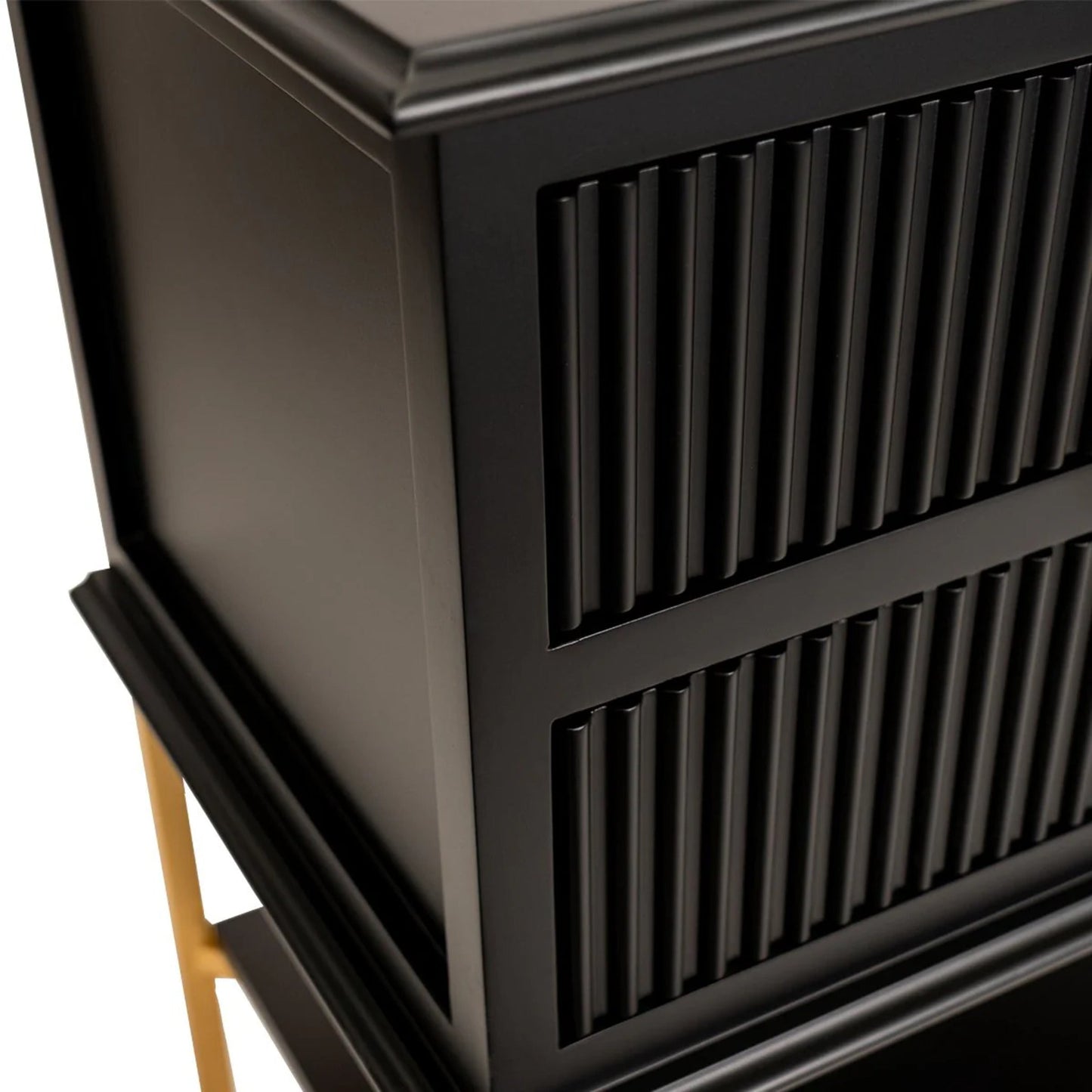 Aimee Large Two Drawer Bedside Table - Black Bedside Table Cafe Lighting & Living   