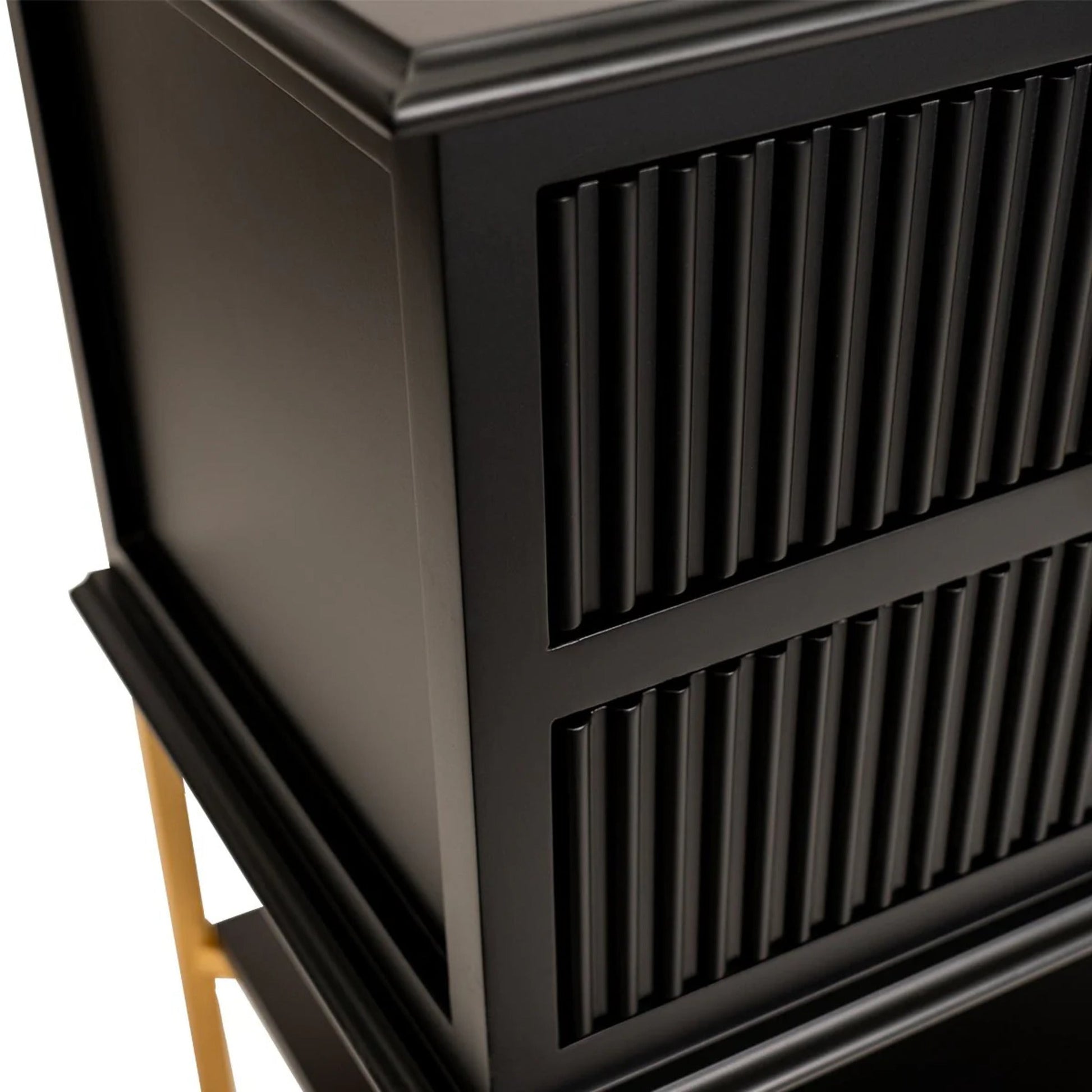 Aimee Large Two Drawer Bedside Table - Black Bedside Table Cafe Lighting & Living   