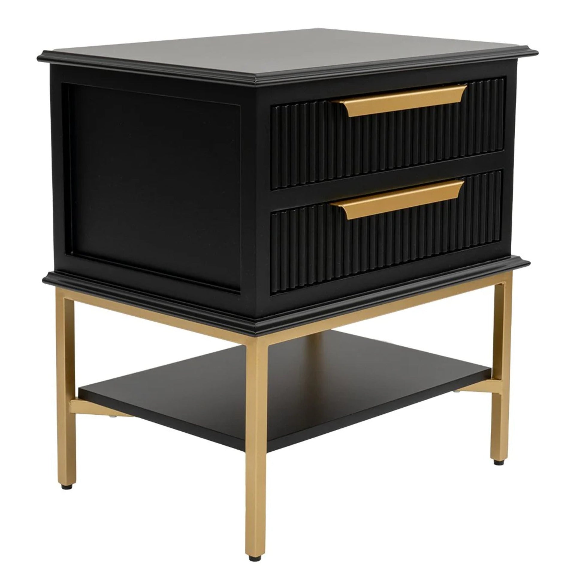 Aimee Small Two Drawer Bedside Table - Black Bedside Table Cafe Lighting & Living   