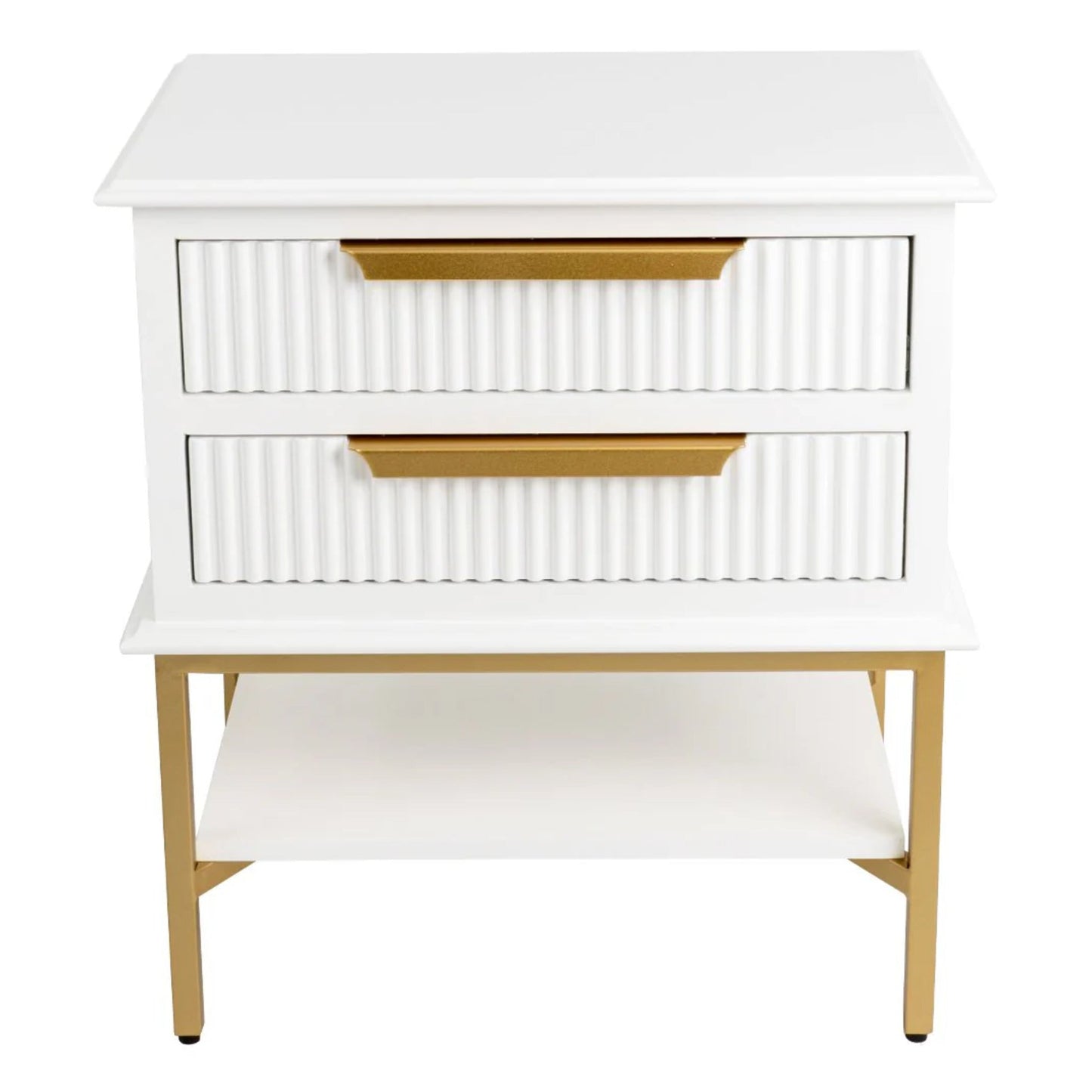 Aimee Small Two Drawer Bedside Table - Black Bedside Table Cafe Lighting & Living White Small 