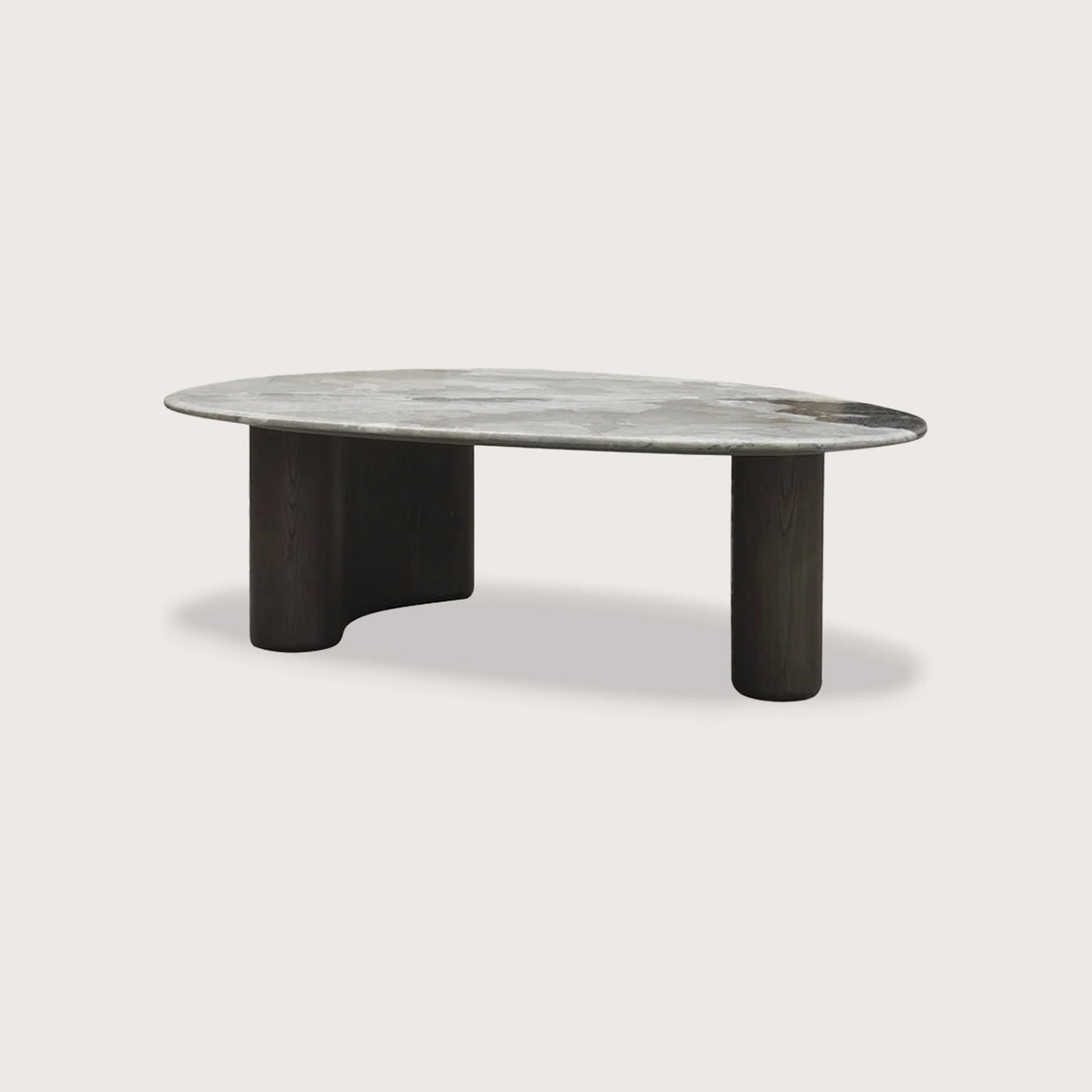 Alpine Organically Shaped Marble Coffee Table - Oak Coffee Table Raffine Default Title