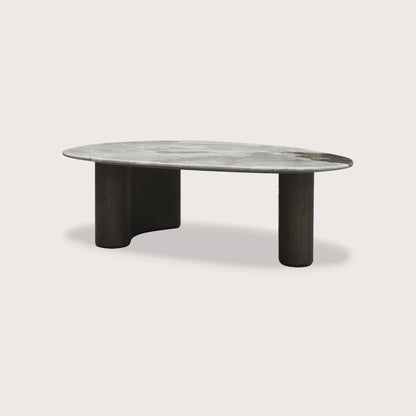 Alpine Organically Shaped Marble Coffee Table - Oak Coffee Table Raffine Default Title