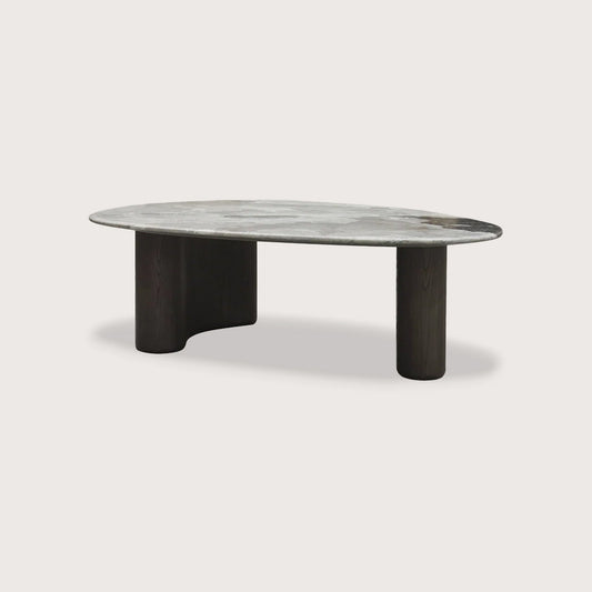 Alpine Sculptural Marble Coffee Table - Oak Coffee Table Raffine Default Title
