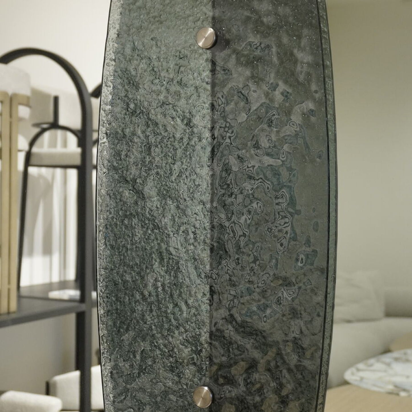 Amara Glass Mirror - Brushed Aluminium Mirror Raffine