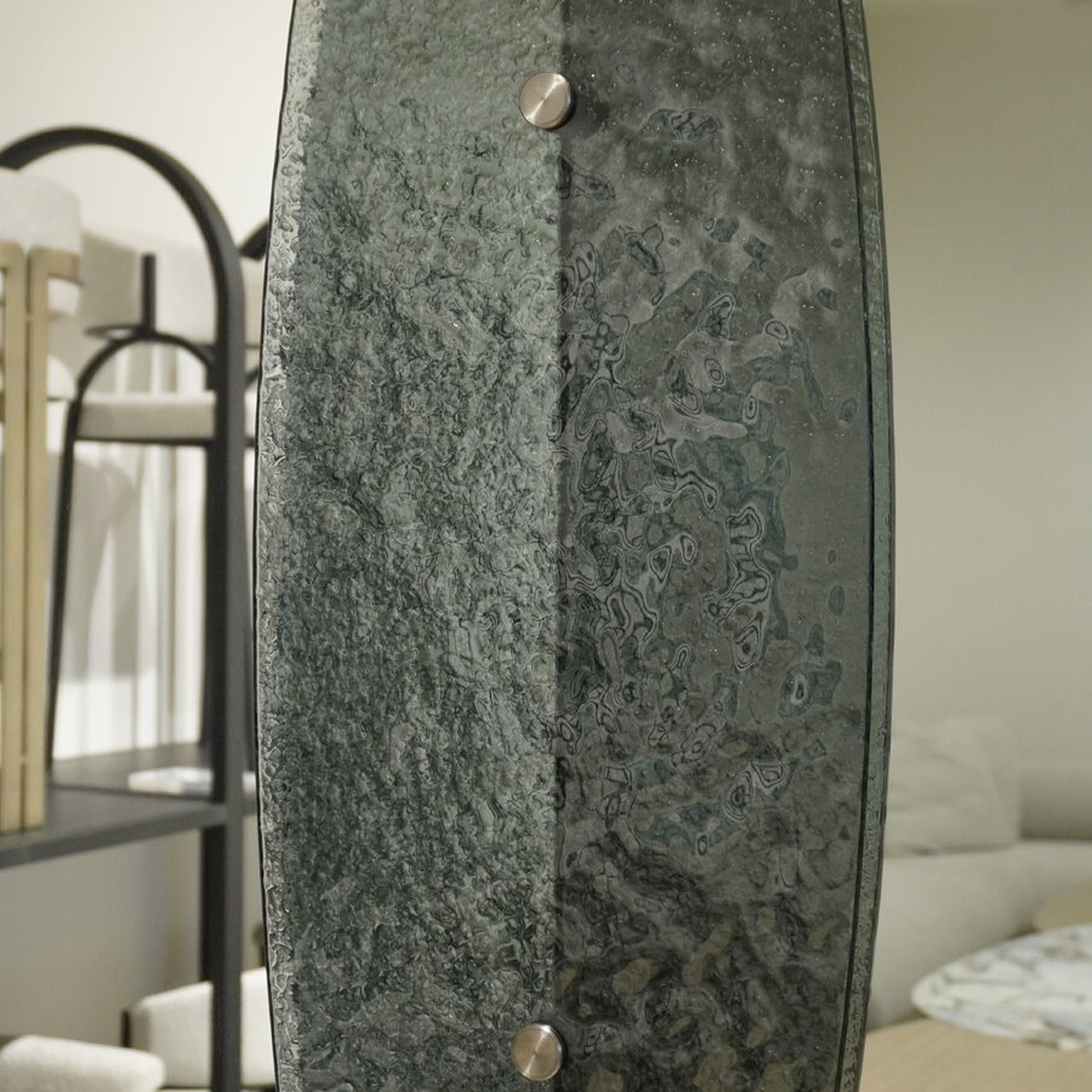 Amara Glass Mirror - Brushed Aluminium Mirror Raffine