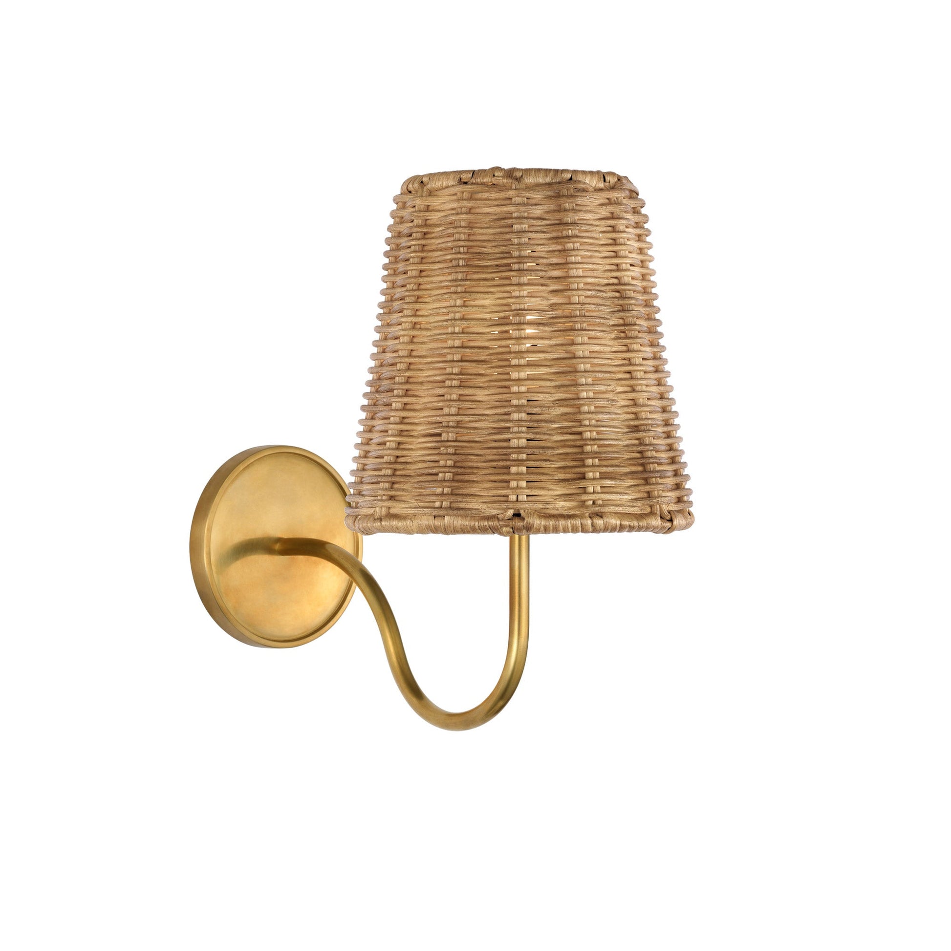 Amber Lewis Lyndsie Small Natural Wicker Wall Sconce Wall Light Bloomingdales Lighting Brass