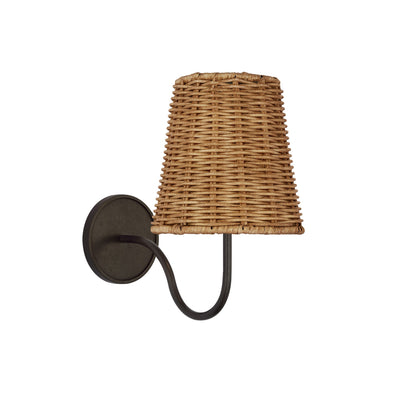 Amber Lewis Lyndsie Small Natural Wicker Wall Sconce - Brass Wall Light Bloomingdales Lighting Aged Iron  