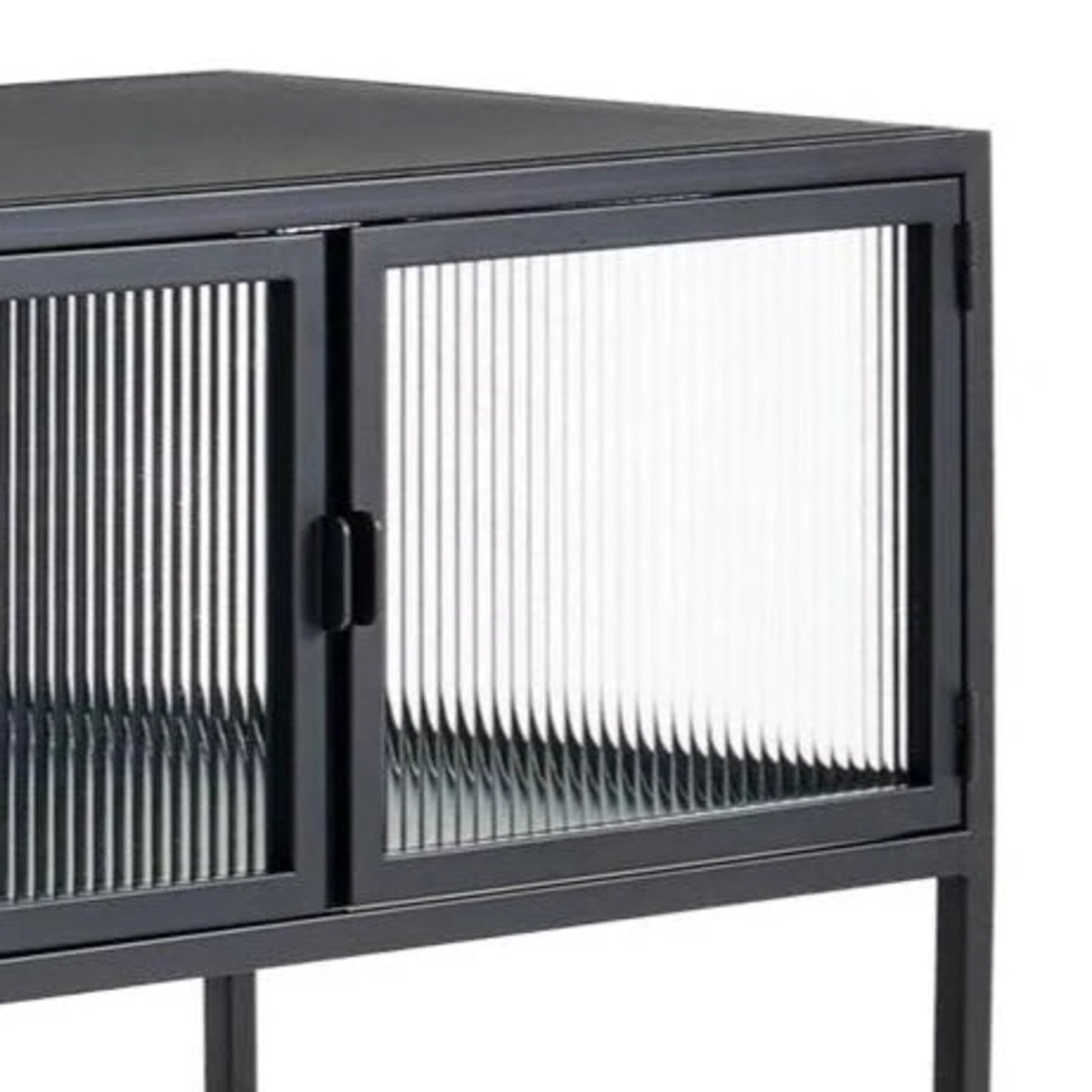 Ambrose Reeded Glass TV Entertainment Unit - Black Entertainment Unit M+Co Living