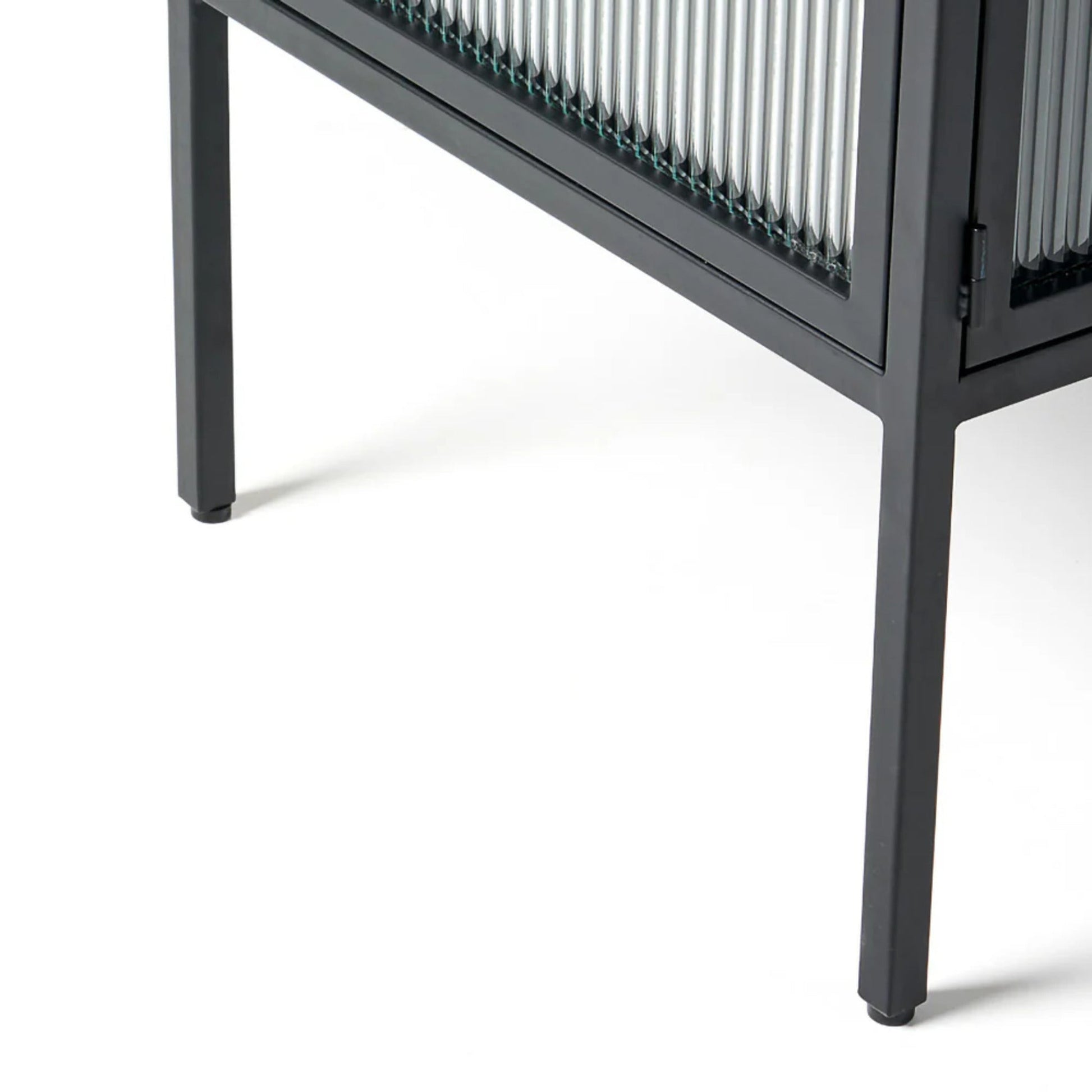 Ambrose Reeded Glass TV Entertainment Unit - Black Entertainment Unit M+Co Living