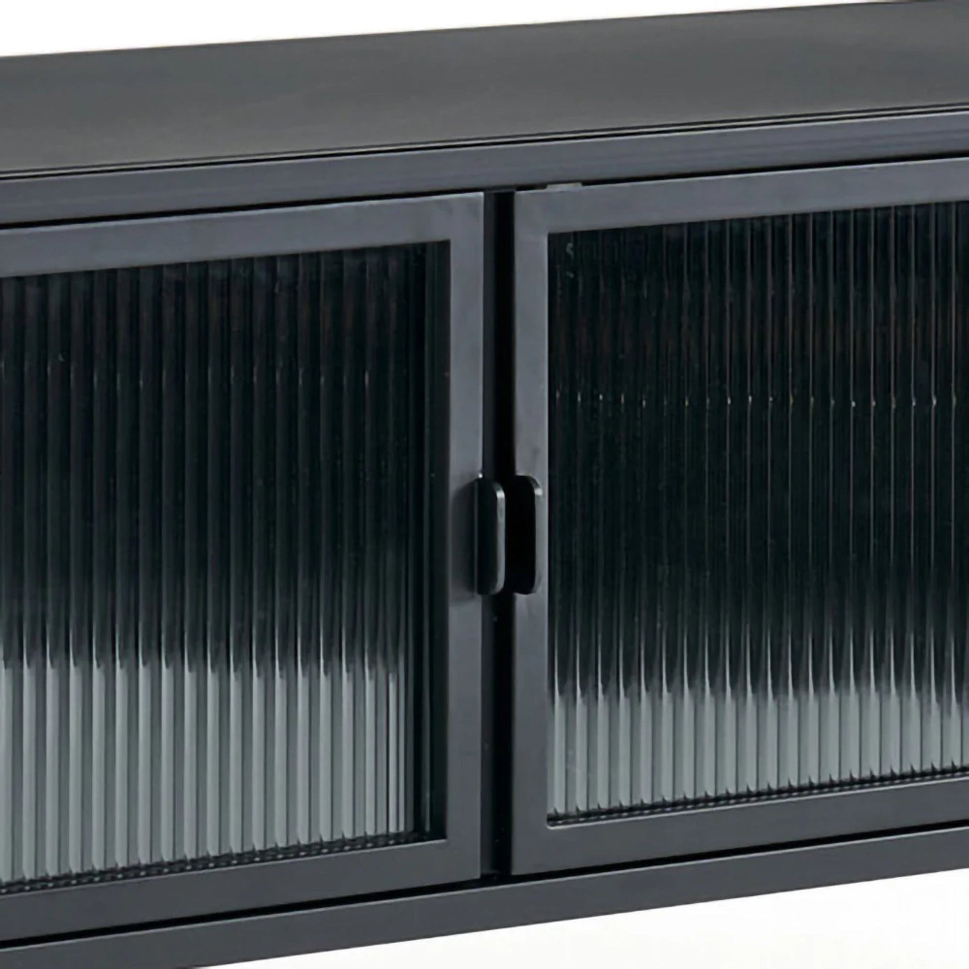 Ambrose Reeded Glass TV Entertainment Unit - Black Entertainment Unit M+Co Living