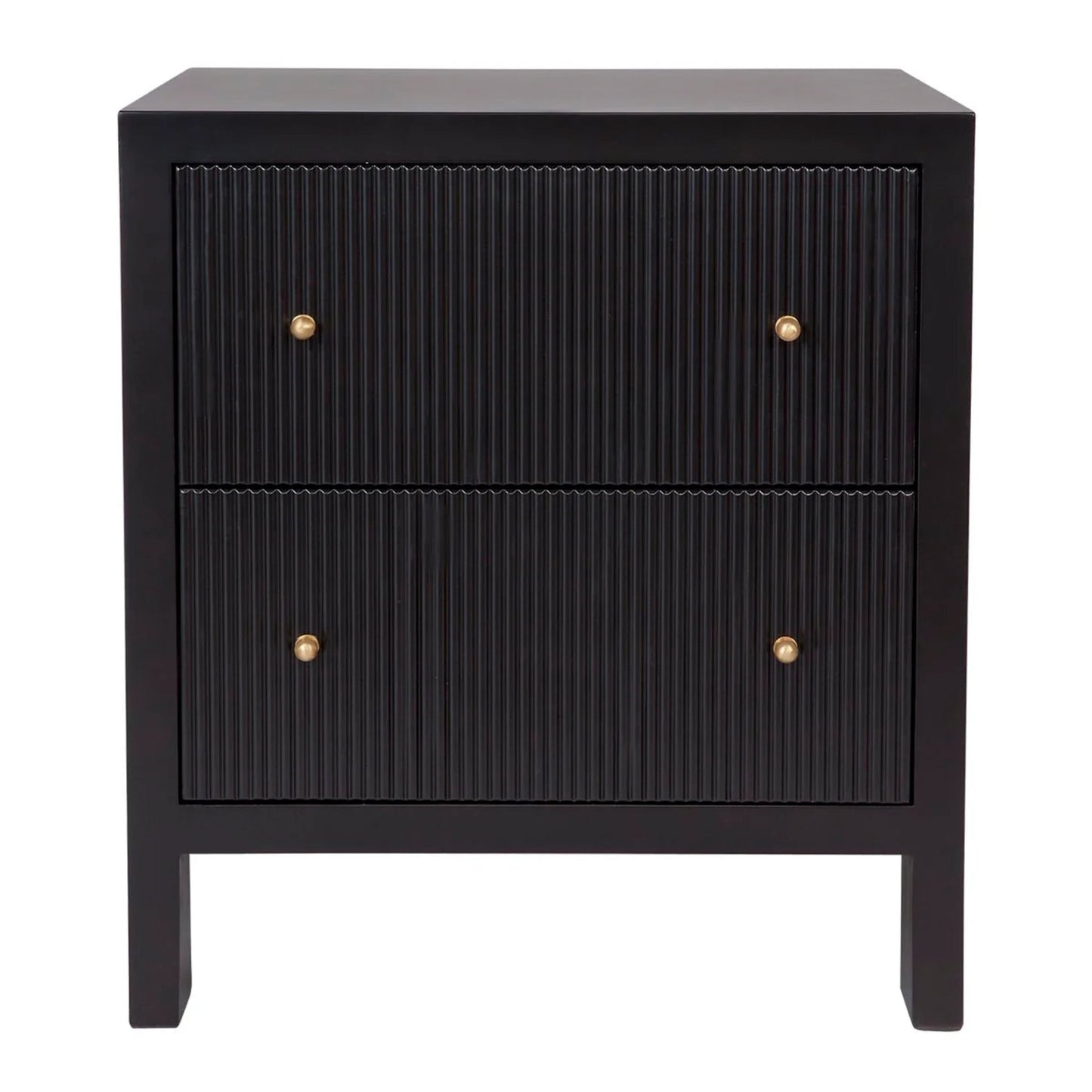 Ariana Large Two Drawer Bedside Table - Black Bedside Table Cafe Lighting & Living Black Large 