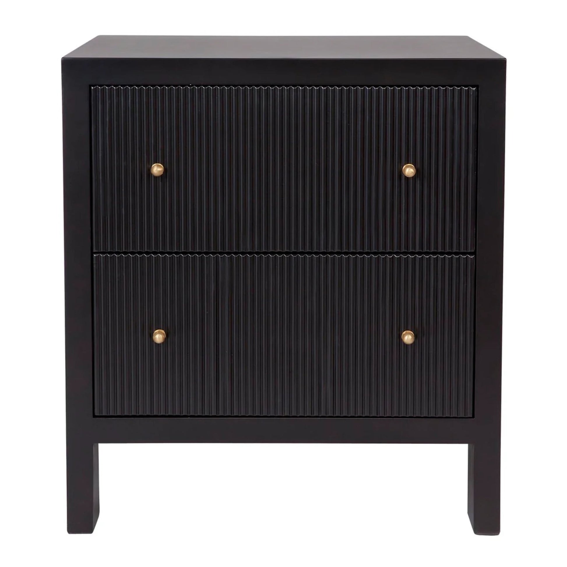 Ariana Large Two Drawer Bedside Table - Black Bedside Table Cafe Lighting & Living Black Large 