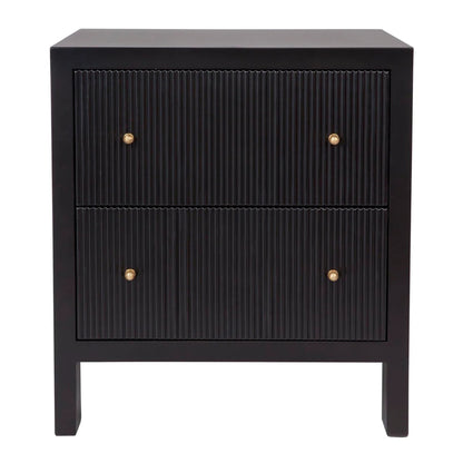 Ariana Large Two Drawer Bedside Table - Black Bedside Table Cafe Lighting & Living Black Large 
