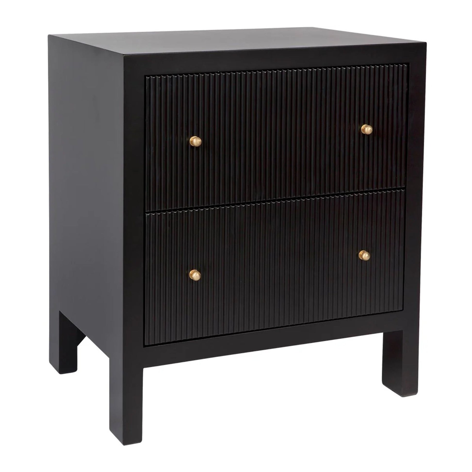 Ariana Large Two Drawer Bedside Table - Black Bedside Table Cafe Lighting & Living   