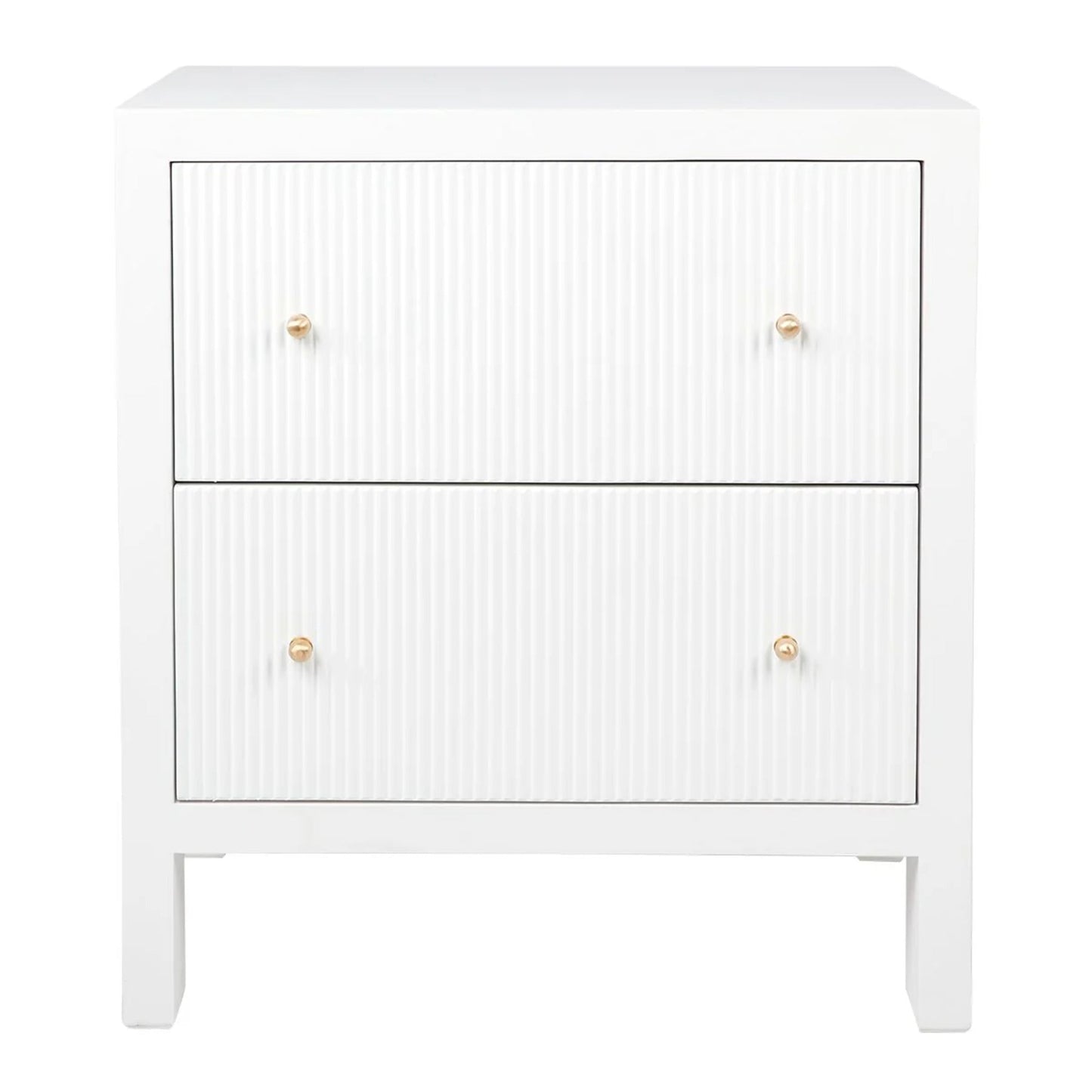 Ariana Small Two Drawer Bedside Table - Black Bedside Table Cafe Lighting & Living White Large 