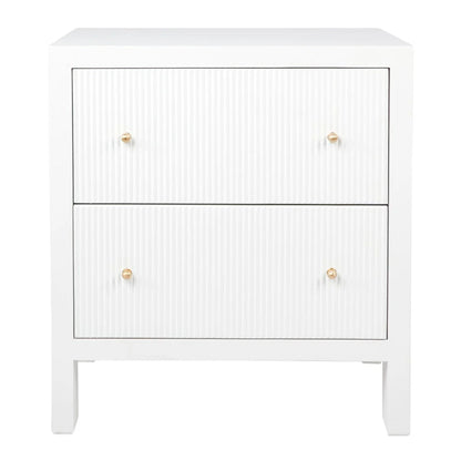 Ariana Small Two Drawer Bedside Table - Black Bedside Table Cafe Lighting & Living White Large 