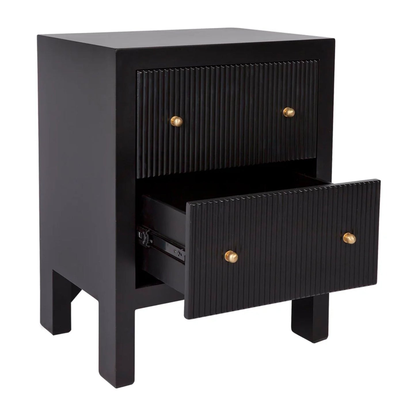 Ariana Small Two Drawer Bedside Table - Black Bedside Table Cafe Lighting & Living   