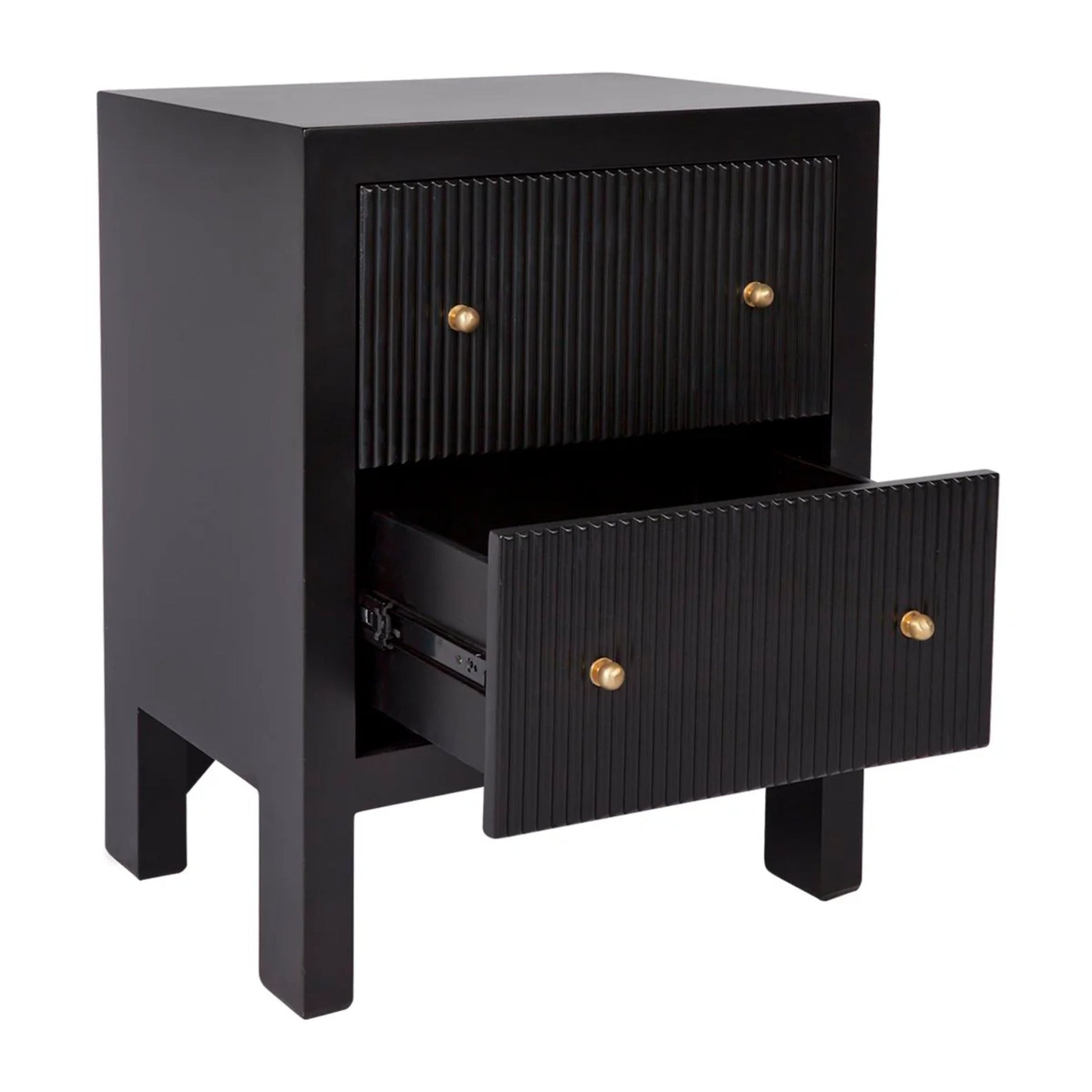 Ariana Small Two Drawer Bedside Table - Black Bedside Table Cafe Lighting & Living   