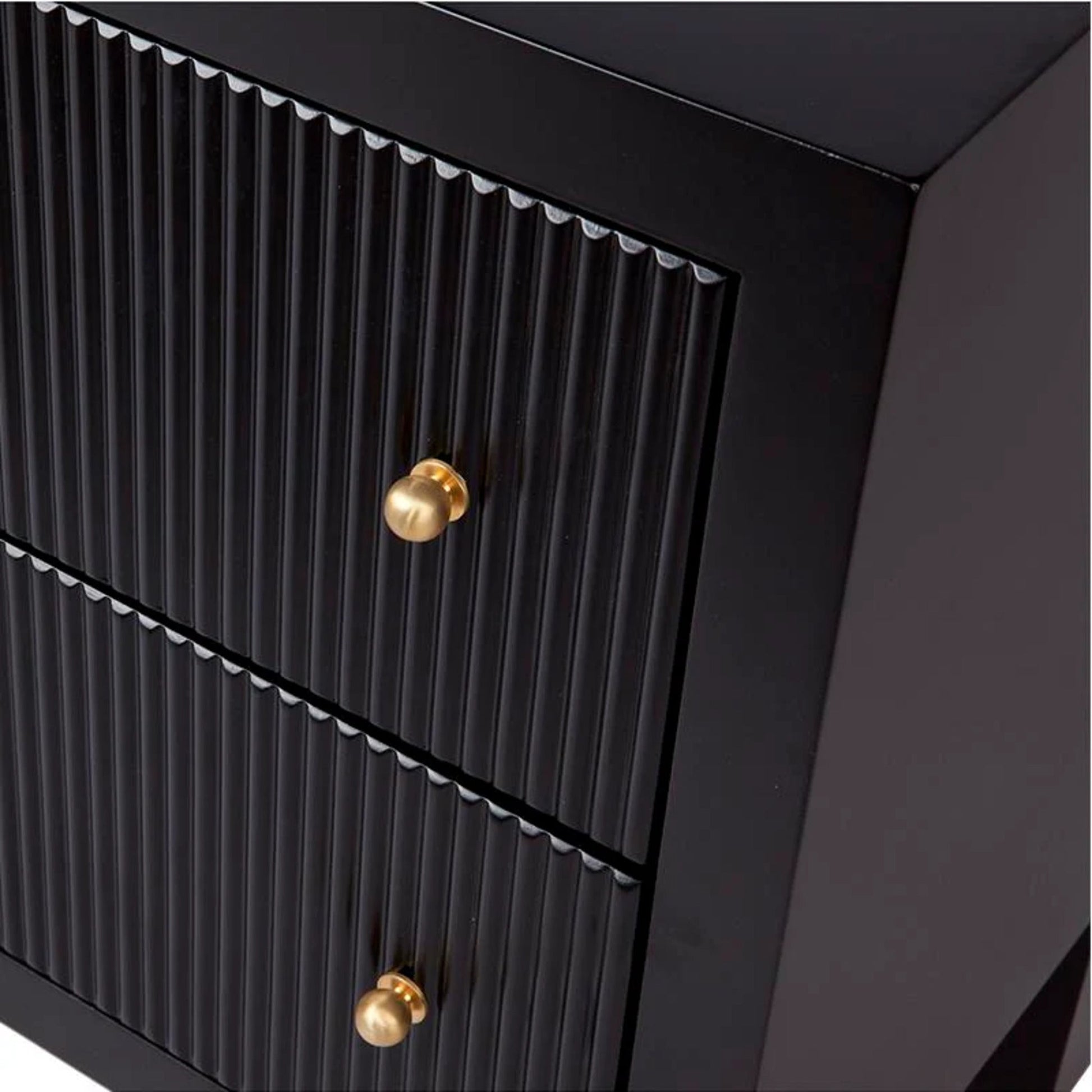 Ariana Small Two Drawer Bedside Table - Black Bedside Table Cafe Lighting & Living   