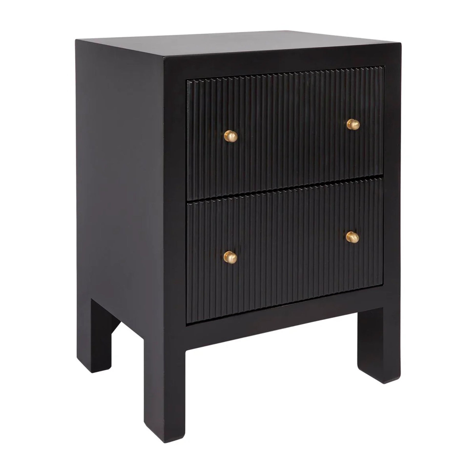 Ariana Small Two Drawer Bedside Table - Black Bedside Table Cafe Lighting & Living   