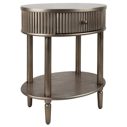 Arielle Oval Bedside Table - Antique Gold Bedside Table Cafe Lighting & Living   