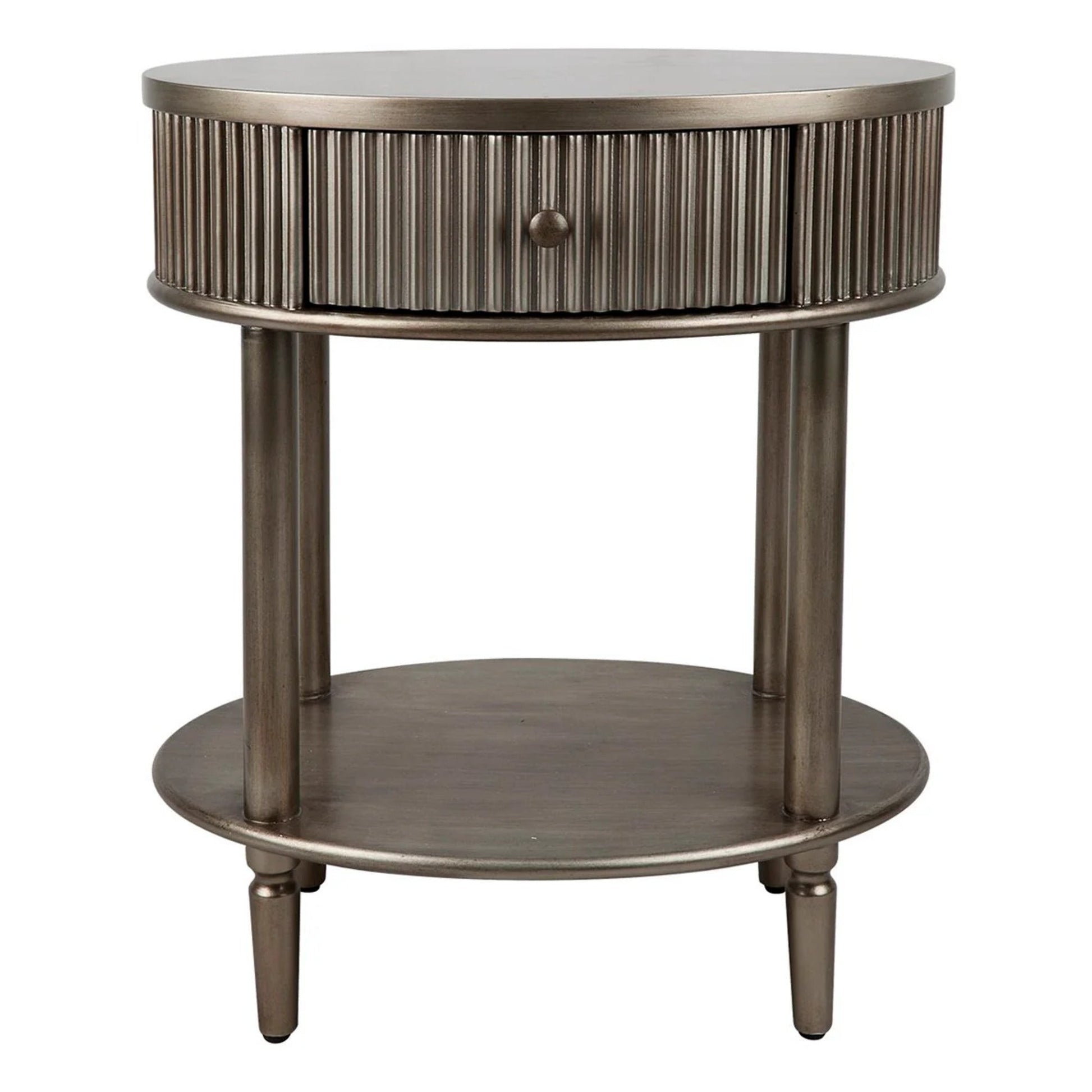 Arielle Oval Bedside Table - Antique Gold Bedside Table Cafe Lighting & Living Retro Antique Gold  