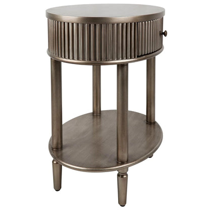 Arielle Oval Bedside Table - Antique Gold Bedside Table Cafe Lighting & Living   