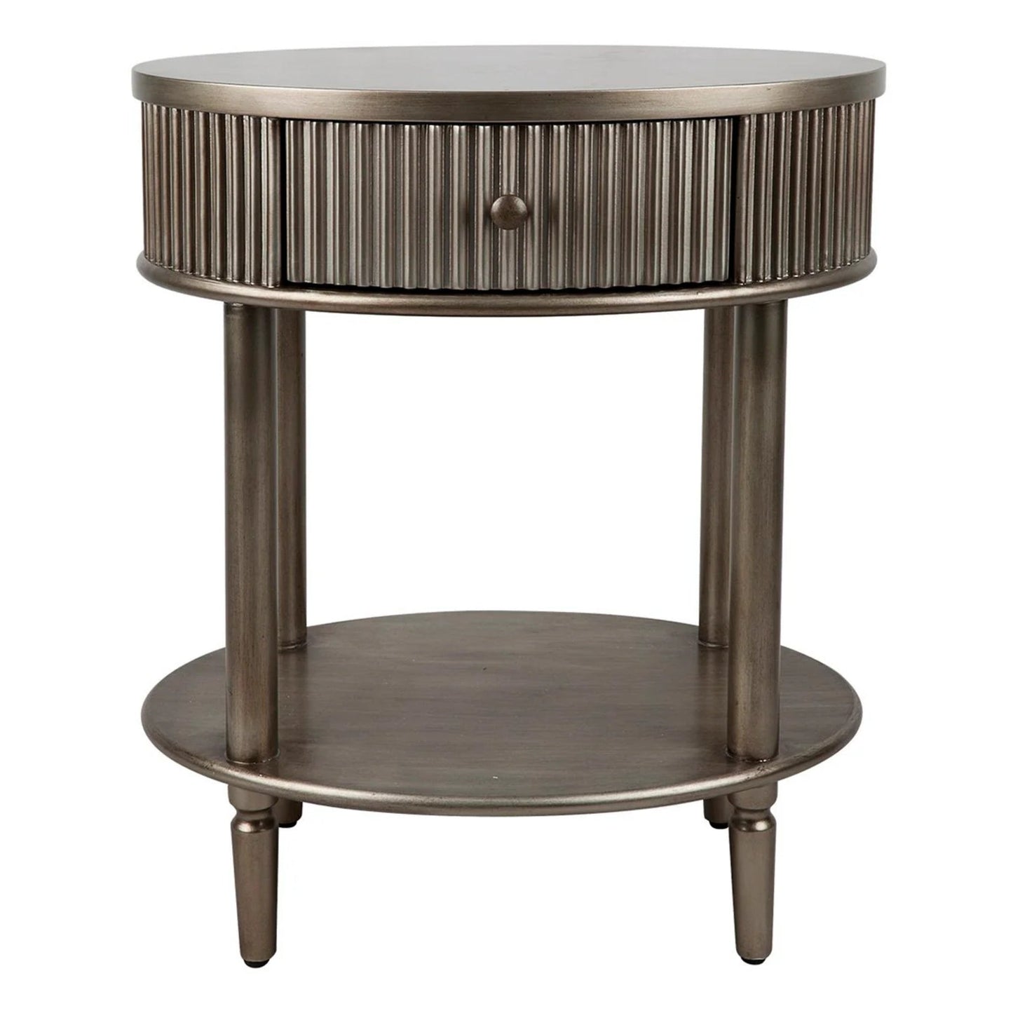Arielle Oval Bedside Table - Black Bedside Table Cafe Lighting & Living Retro Antique Gold  
