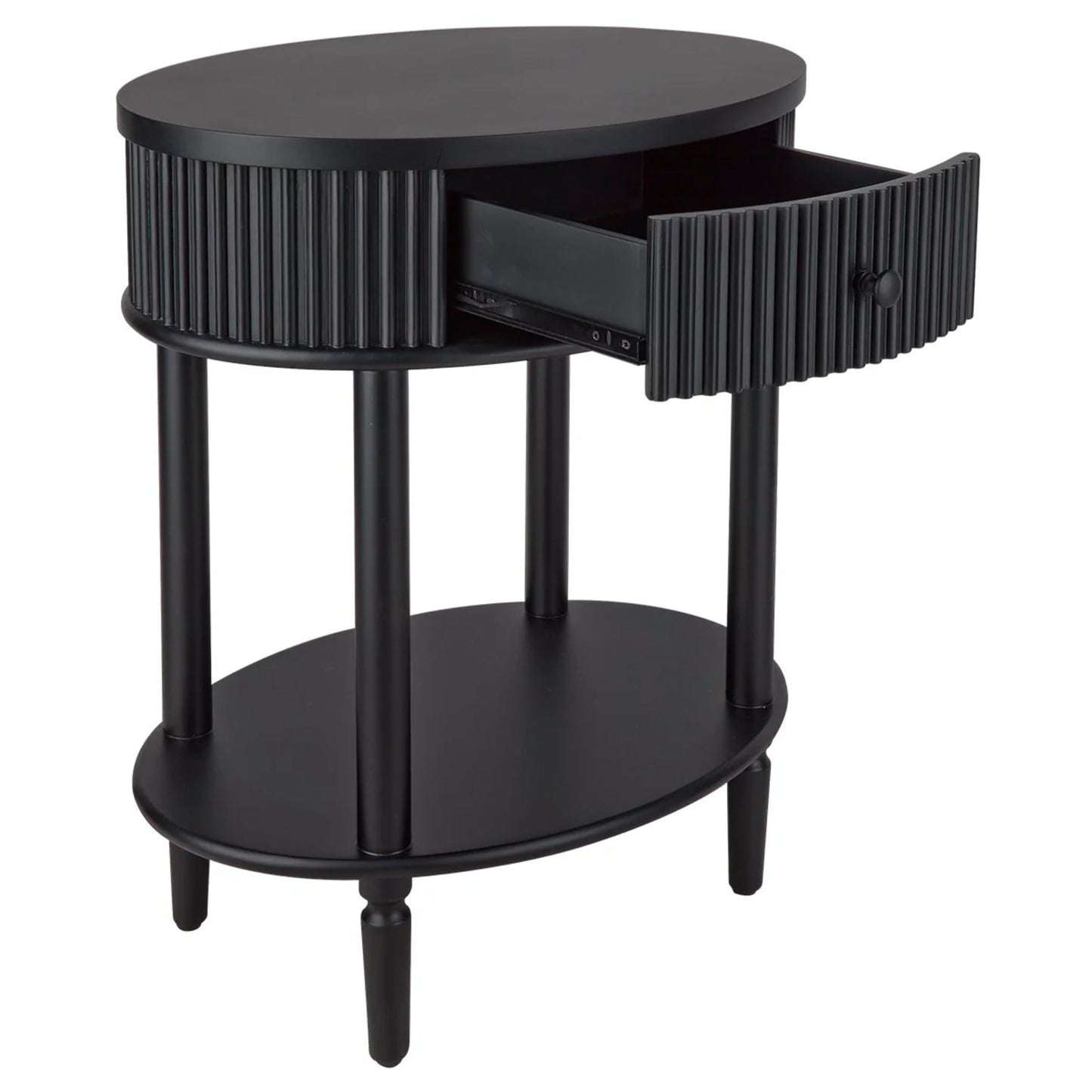 Arielle Oval Bedside Table - Black Bedside Table Cafe Lighting & Living   