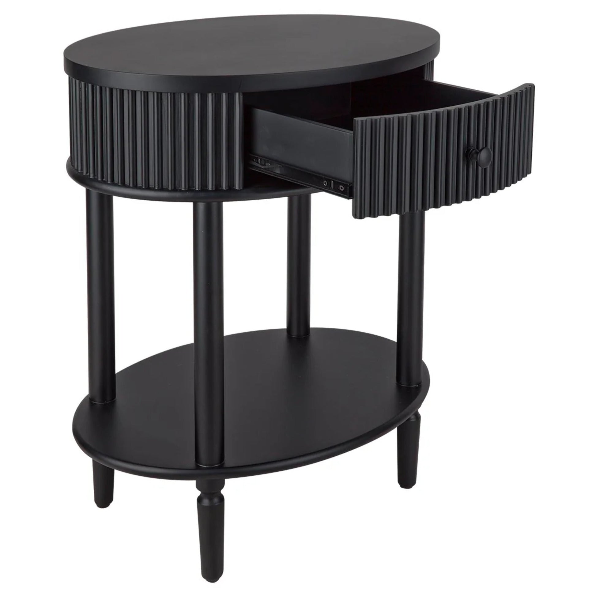 Arielle Oval Bedside Table - Black Bedside Table Cafe Lighting & Living   