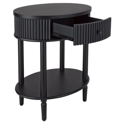 Arielle Oval Bedside Table - Black Bedside Table Cafe Lighting & Living   