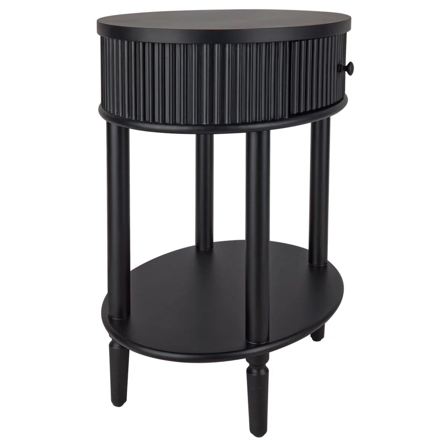 Arielle Oval Bedside Table - Black Bedside Table Cafe Lighting & Living   