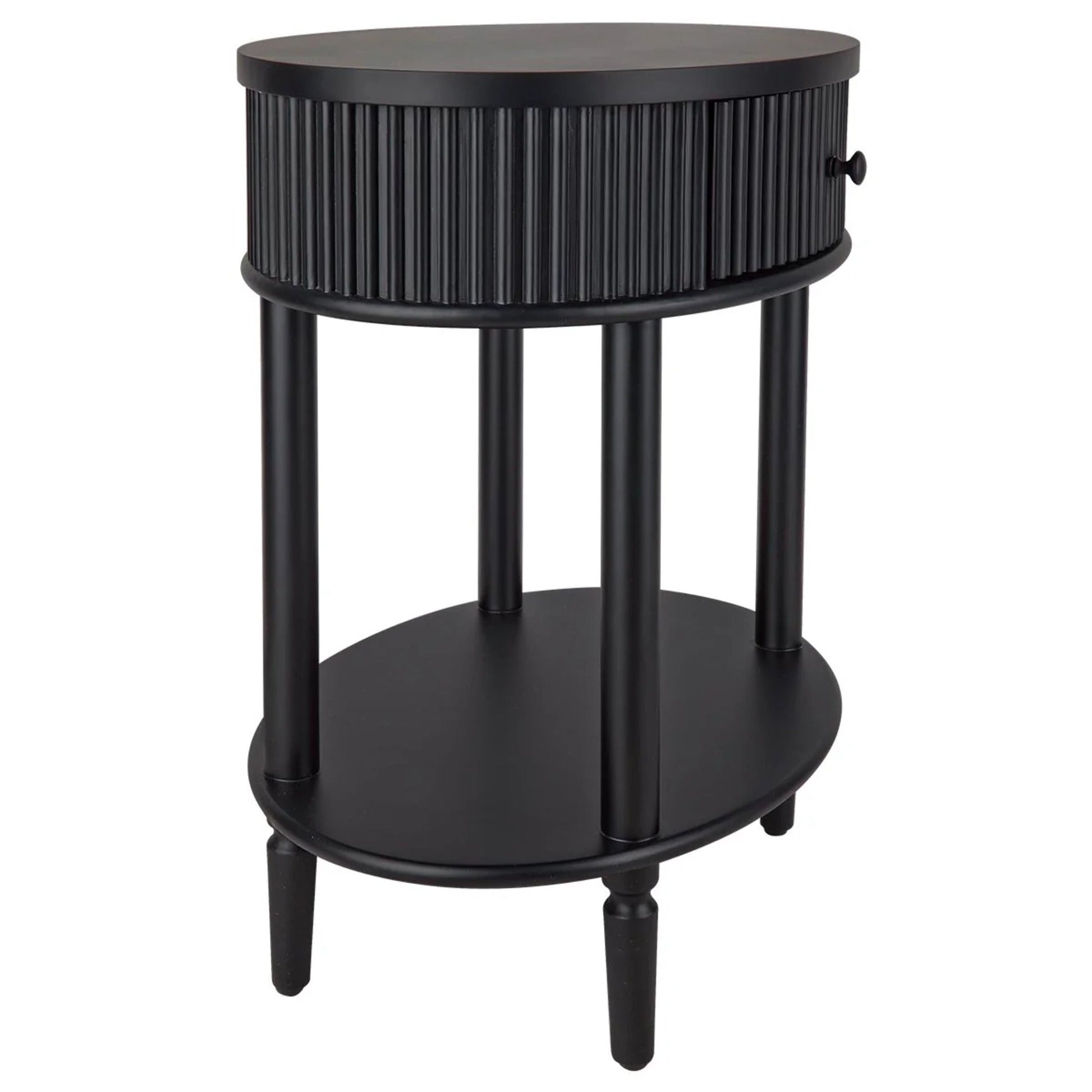 Arielle Oval Bedside Table - Black Bedside Table Cafe Lighting & Living   