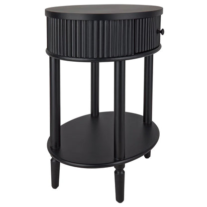 Arielle Oval Bedside Table - Black Bedside Table Cafe Lighting & Living   