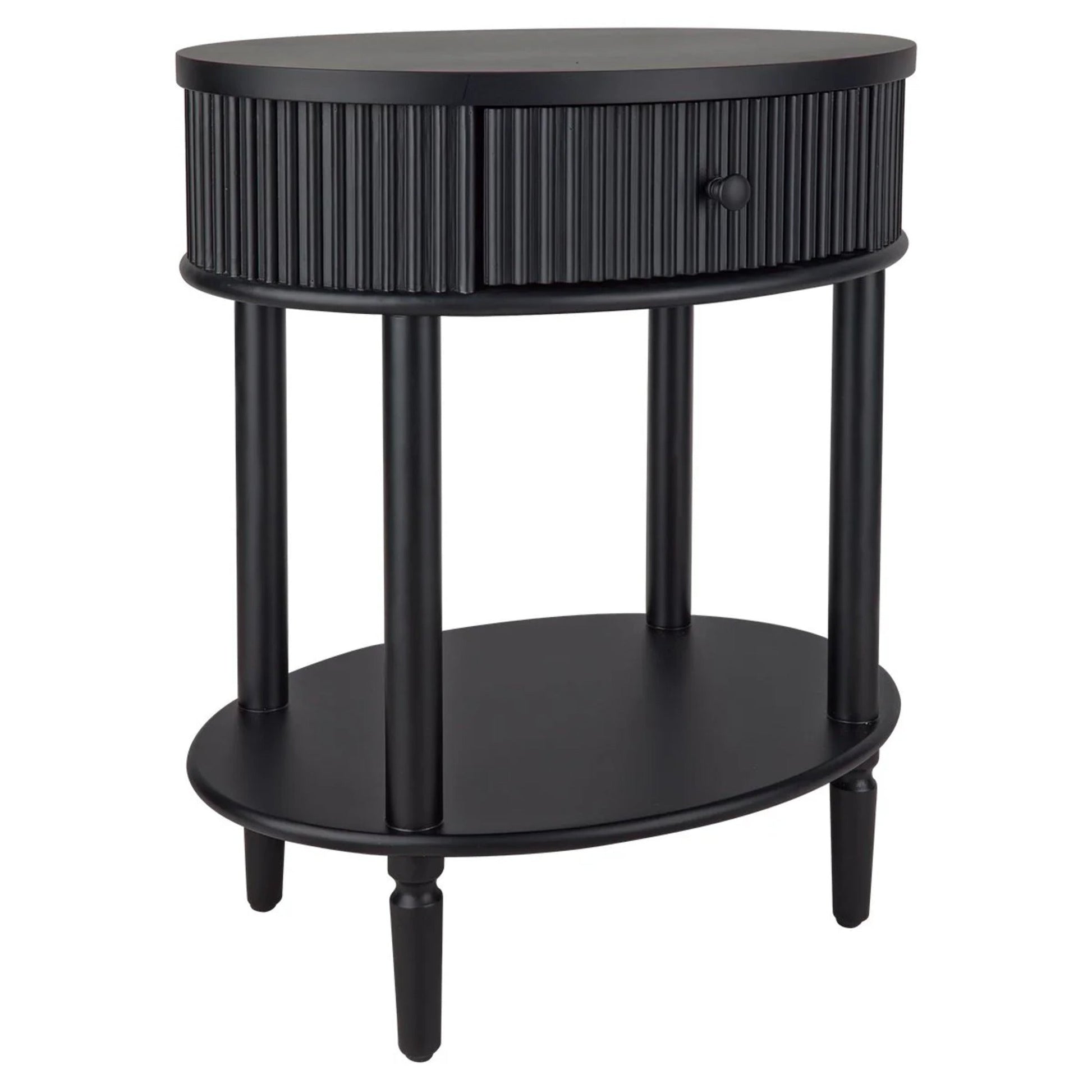 Arielle Oval Bedside Table - Black Bedside Table Cafe Lighting & Living   
