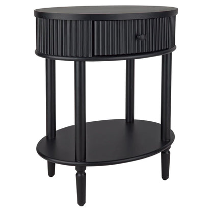 Arielle Oval Bedside Table - Black Bedside Table Cafe Lighting & Living   