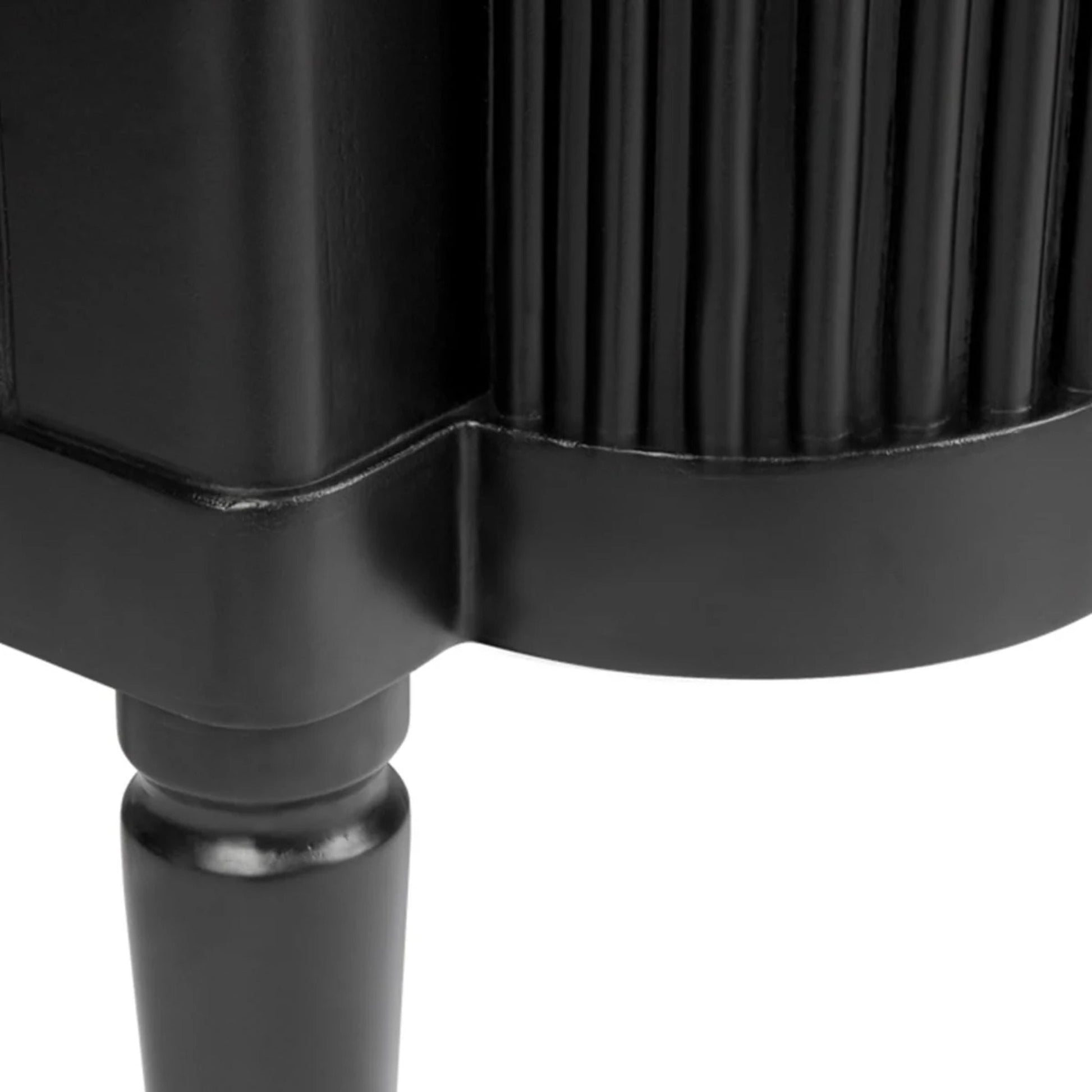 Arielle Ribbed Timber Bedside Table - Black Bedside Table Cafe Lighting & Living   