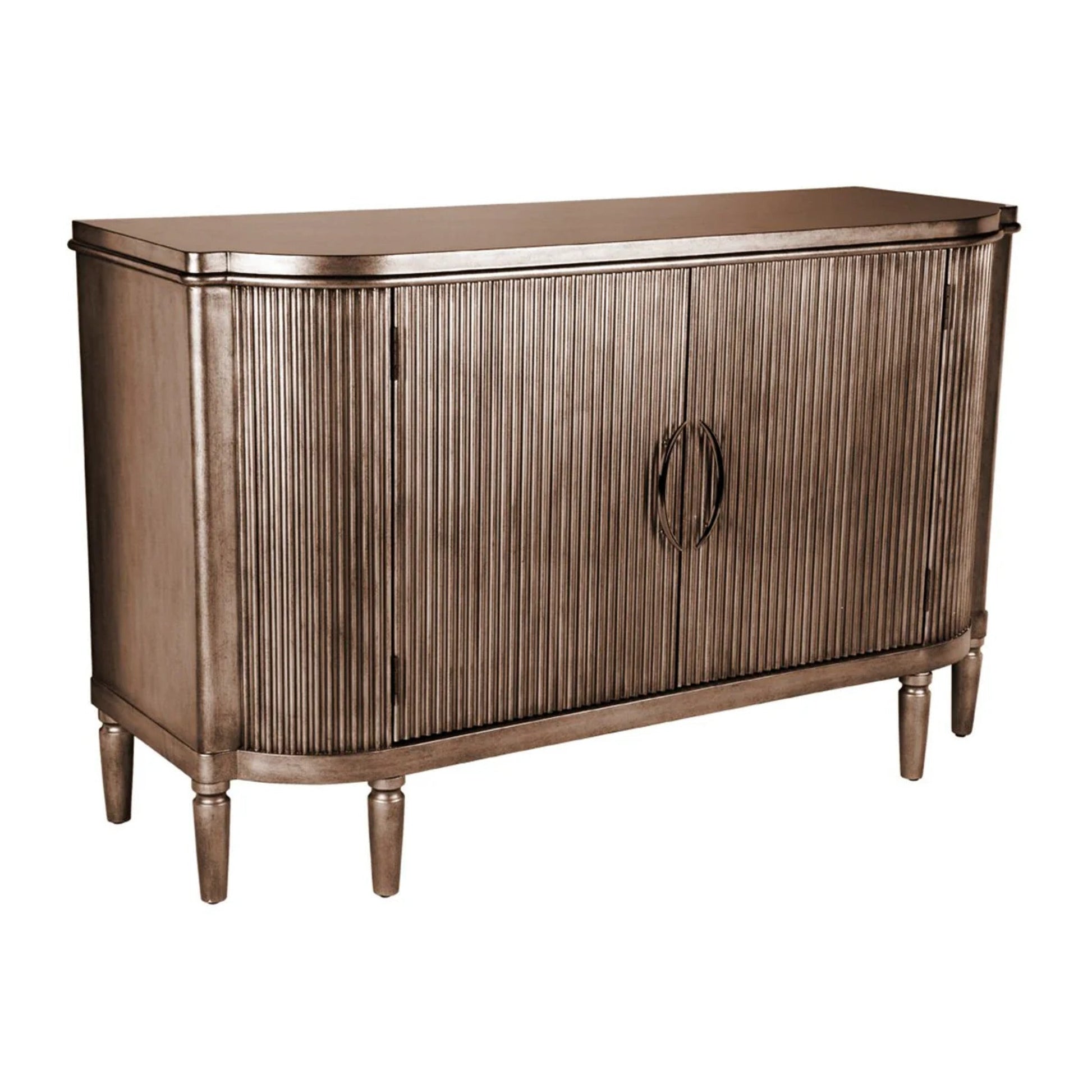 Arielle Ribbed Timber Buffet Table - Antique Gold Buffet Table Cafe Lighting & Living   