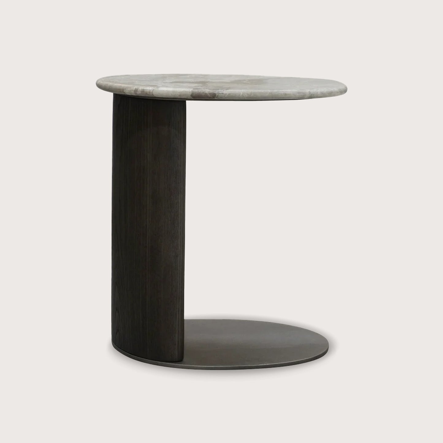 Astrid Pedestal Marble Side Table - Oak Side Table Raffine