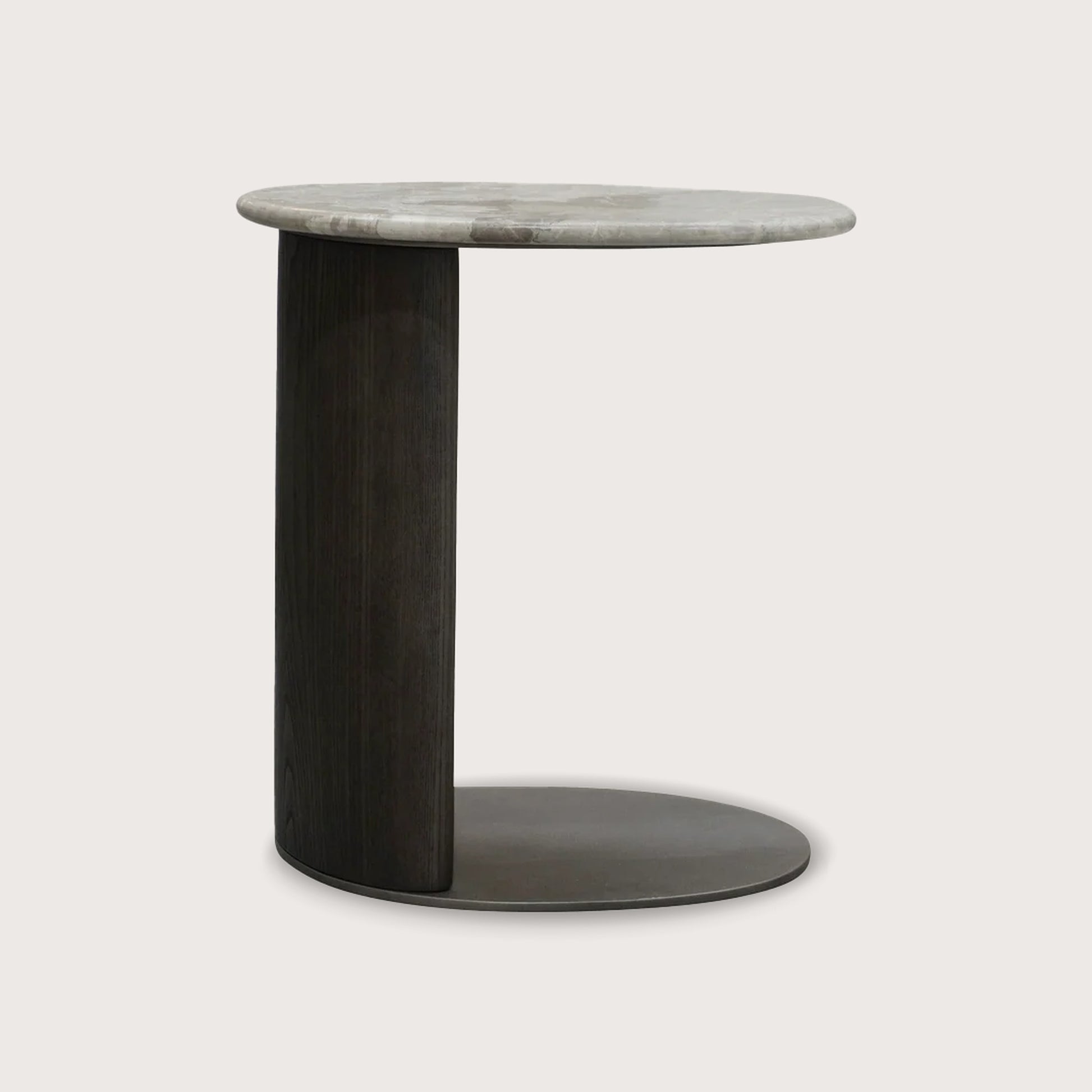 Astrid Pedestal Marble Side Table - Oak Side Table Raffine