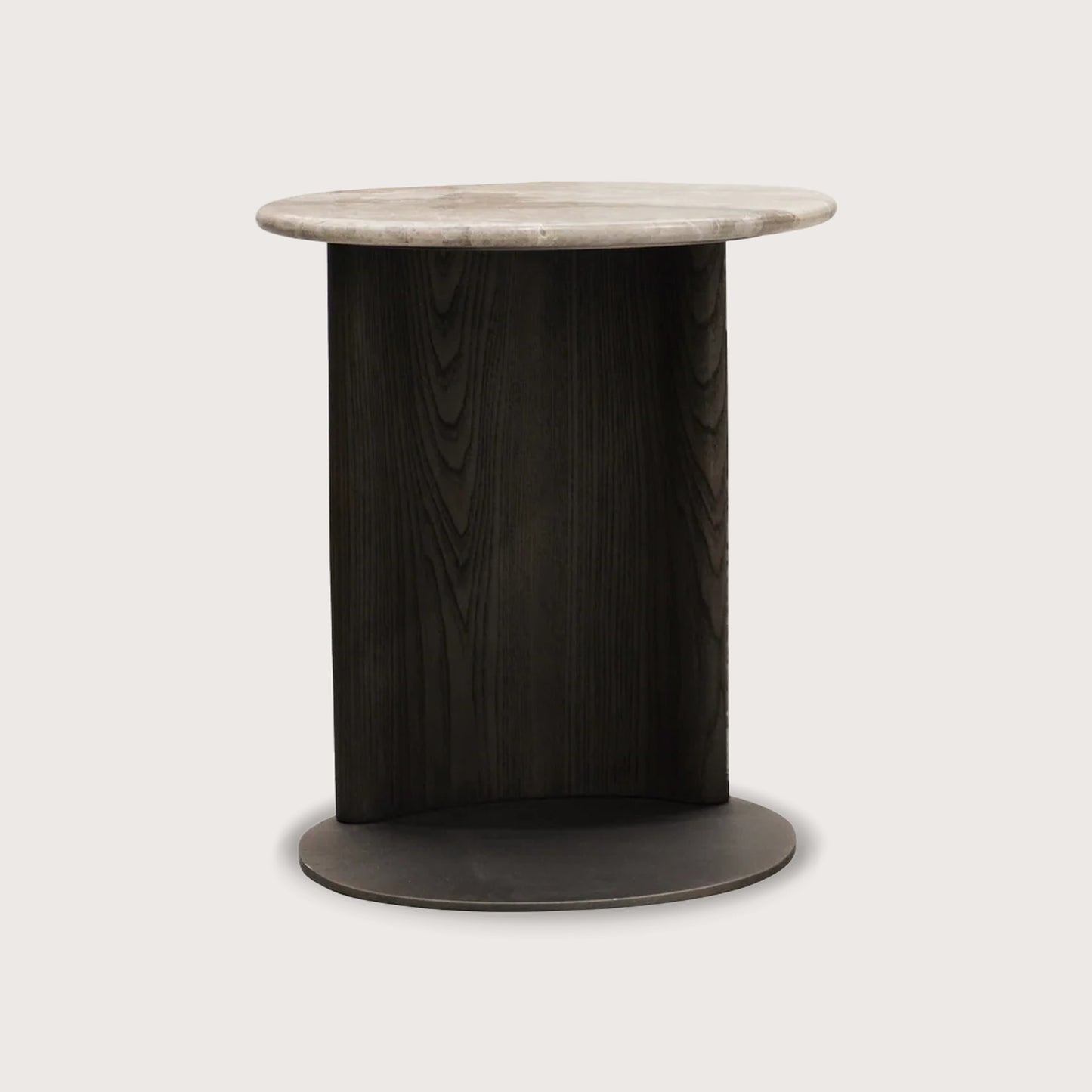 Astrid Pedestal Marble Side Table - Oak Side Table Raffine