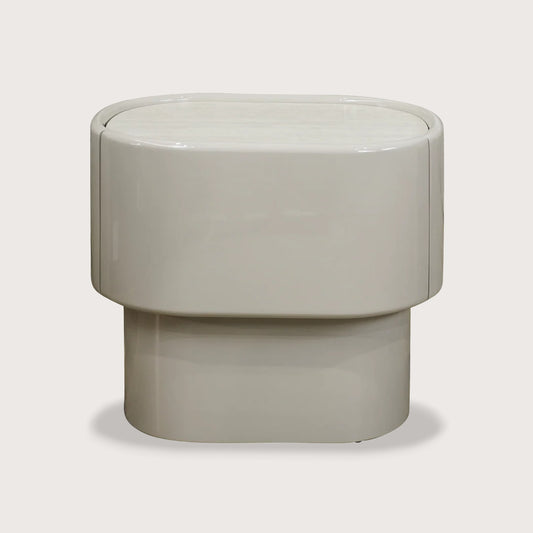 Axel Minimalist Marble Bedside Table - White Bedside Table Raffine Default Title