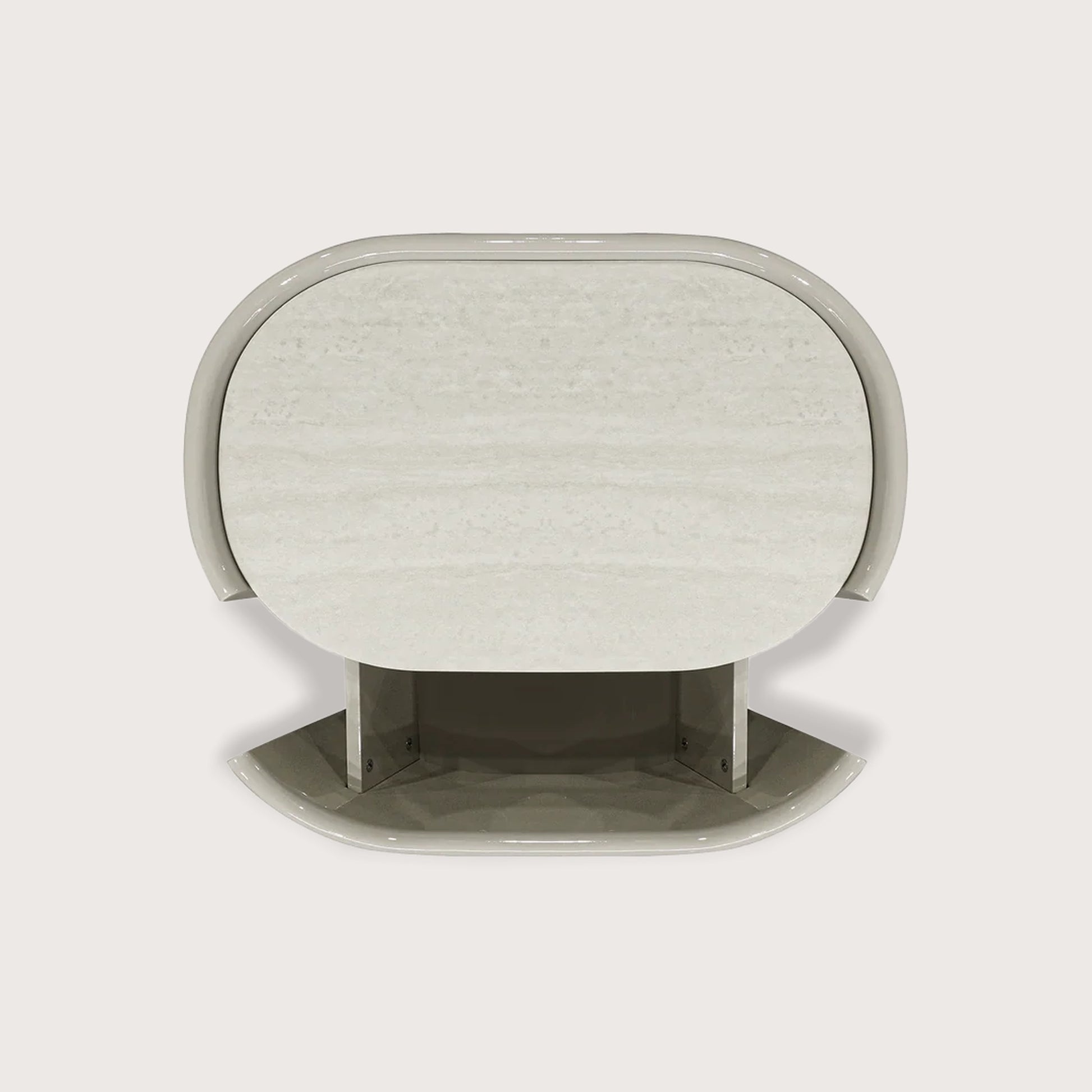 Axel Minimalist Marble Bedside Table - White Bedside Table Raffine