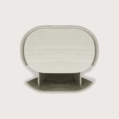 Axel Minimalist Marble Bedside Table - White Bedside Table Raffine