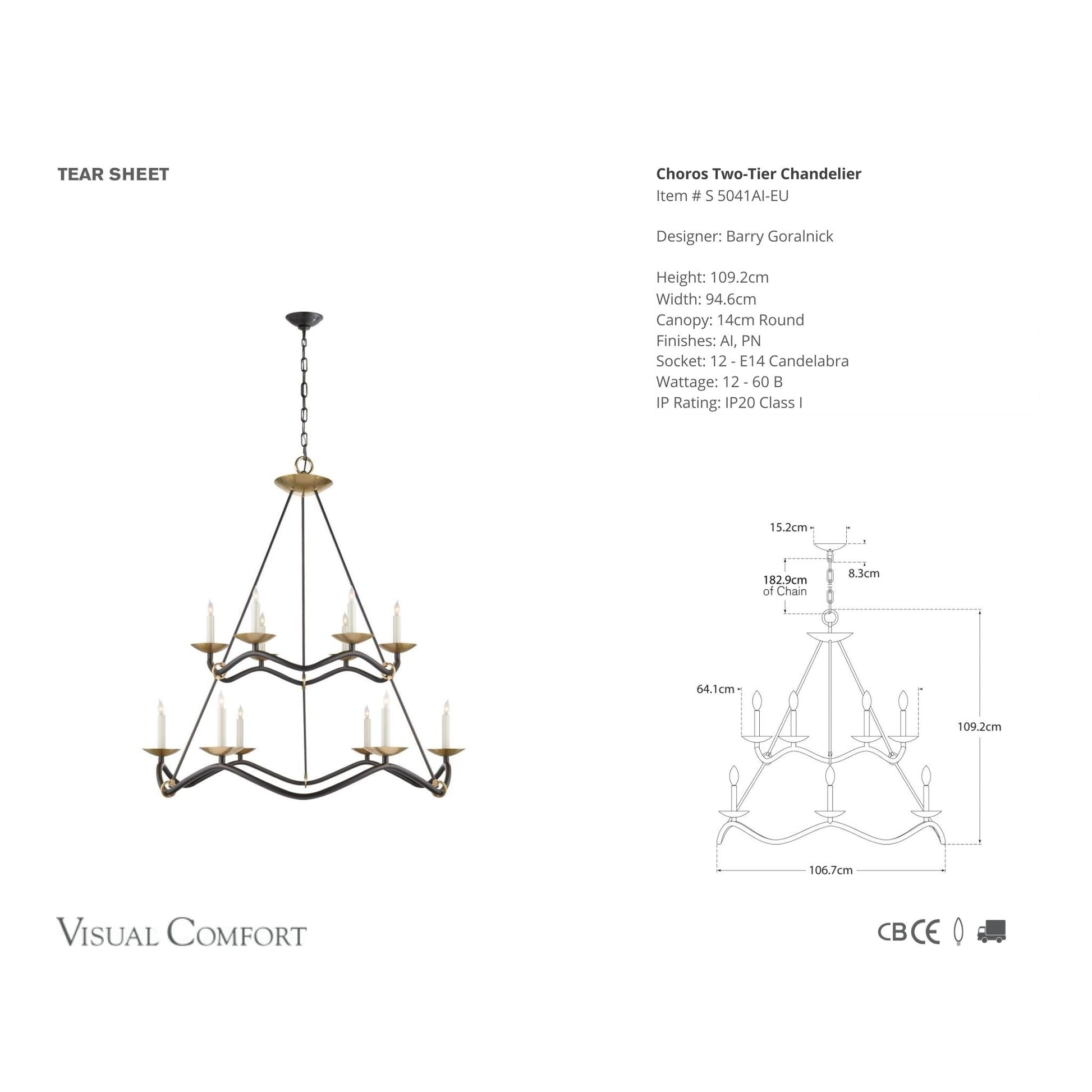 Barry Goralnick Choros Two-Tier Chandelier - Aged Iron Pendant Light Bloomingdales Lighting   