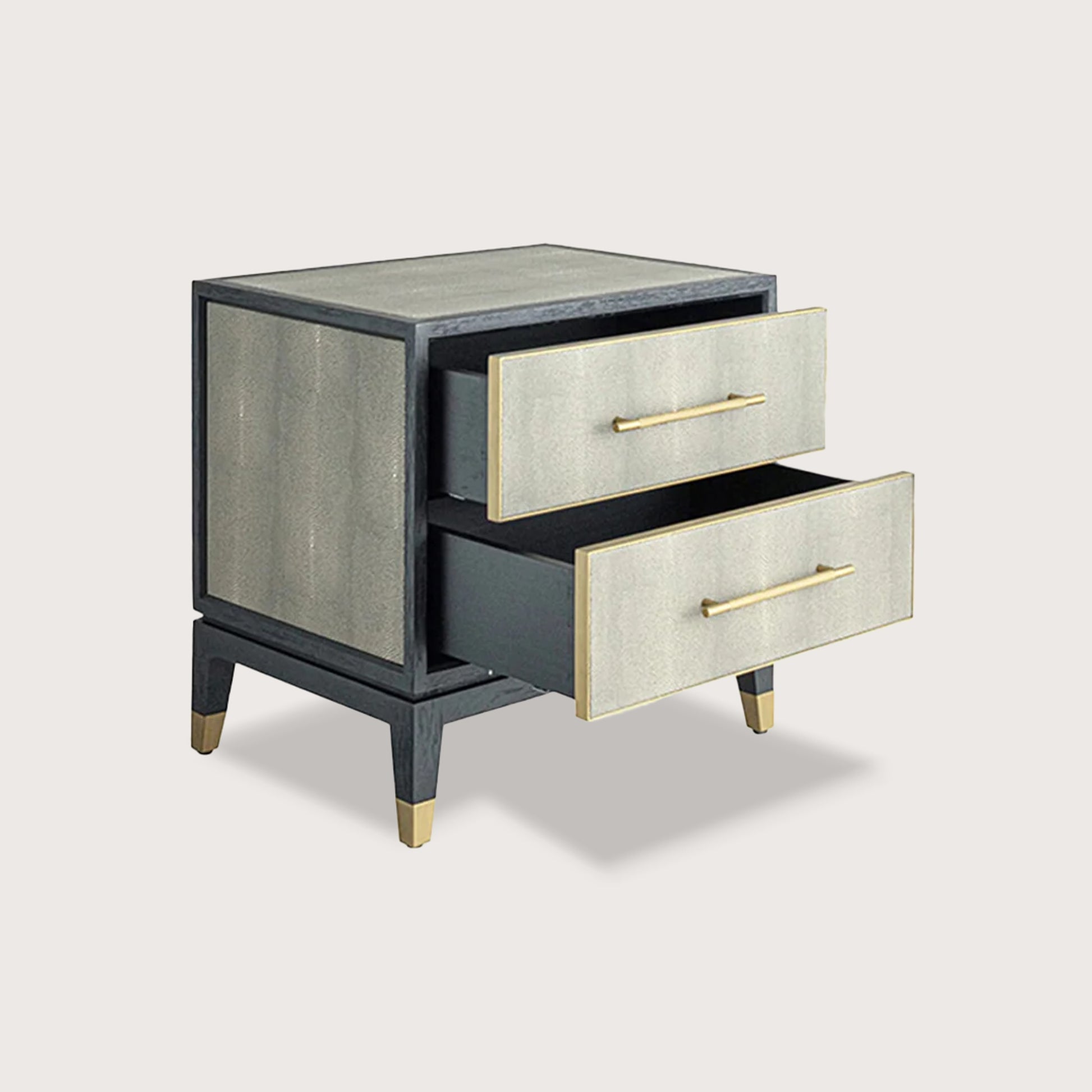 Bernard Timber Bedside Table - Brass Bedside Table Raffine