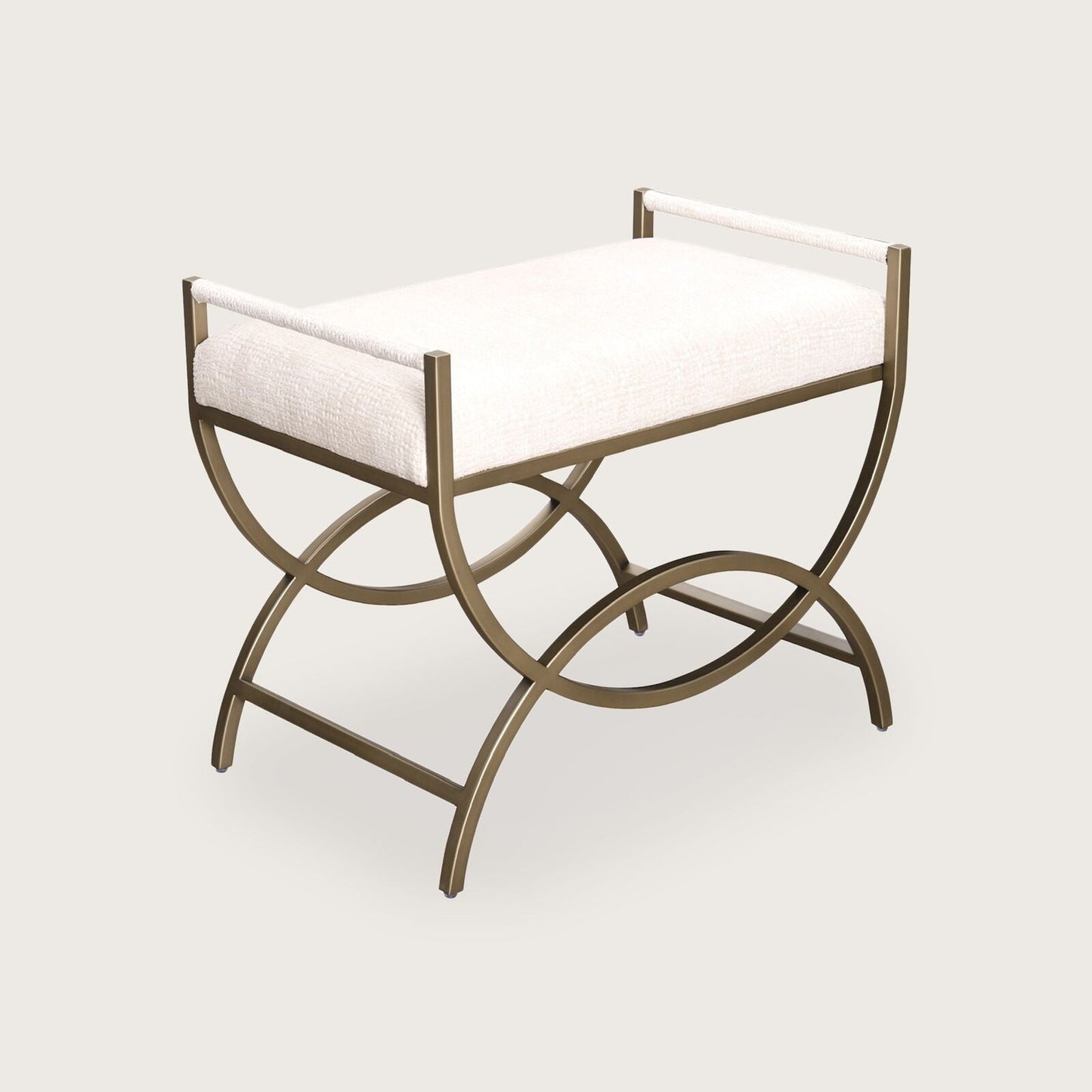 Bloom Curved Metal Stool - Cream Stool Raffine Default Title