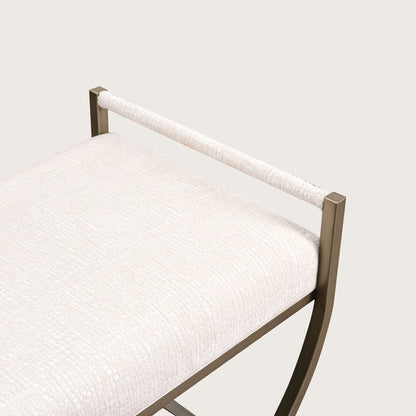 Bloom Curved Metal Stool - Cream Stool Raffine