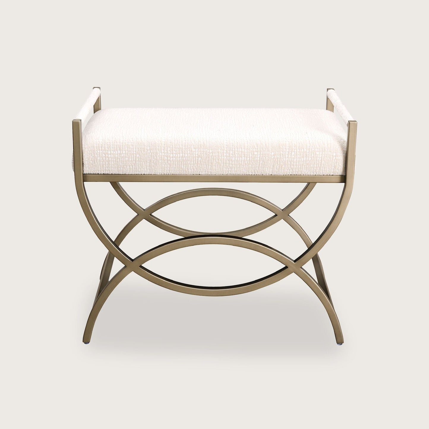 Bloom Curved Metal Stool - Cream Stool Raffine