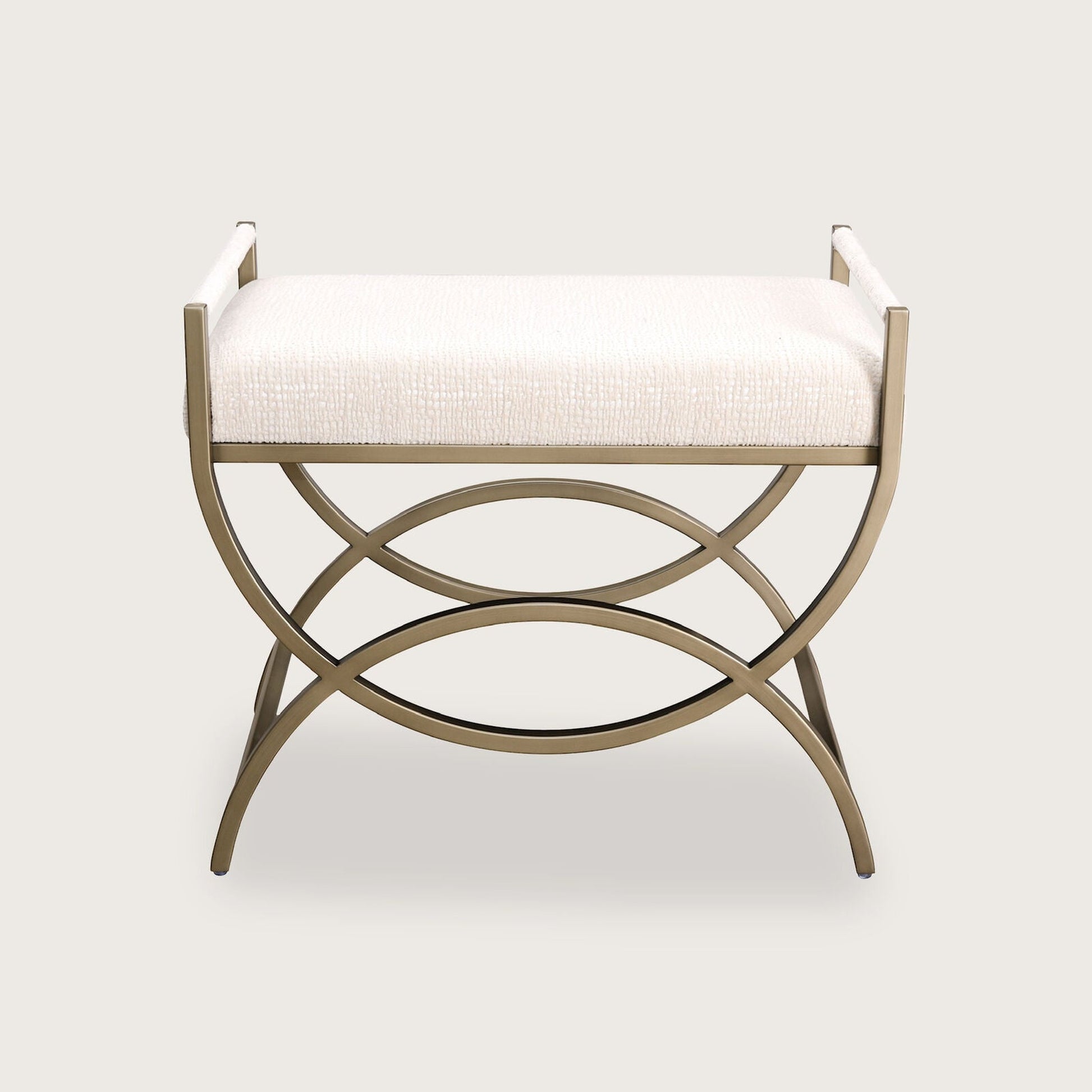 Bloom Curved Metal Stool - Cream Stool Raffine